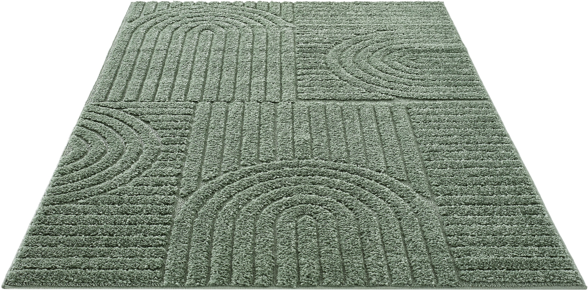 GOODproduct Tapis »Jonne, Boho-Design, Scandi, Designteppich« Rectangulaire 20 mm Höhe Hoch-Tief, 3D Optik, skandinavischer Stil, Wohnzimmer, Schlafzimmer