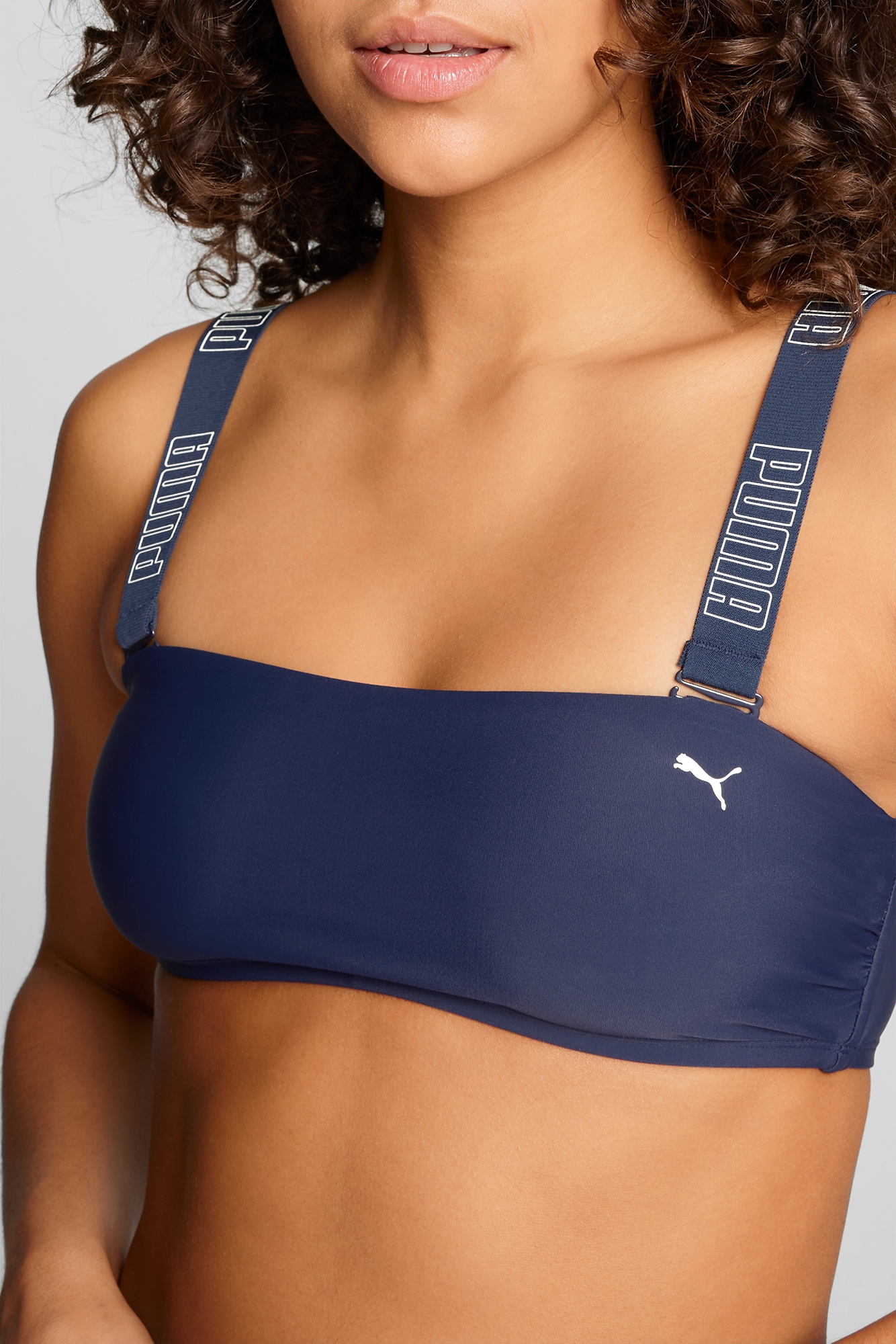 PUMA Bandeau-Bikini-Top »PUMA SWIM WOMEN BANDEAU TOP« breite, verstellbare Träger mit Logoschriftzug