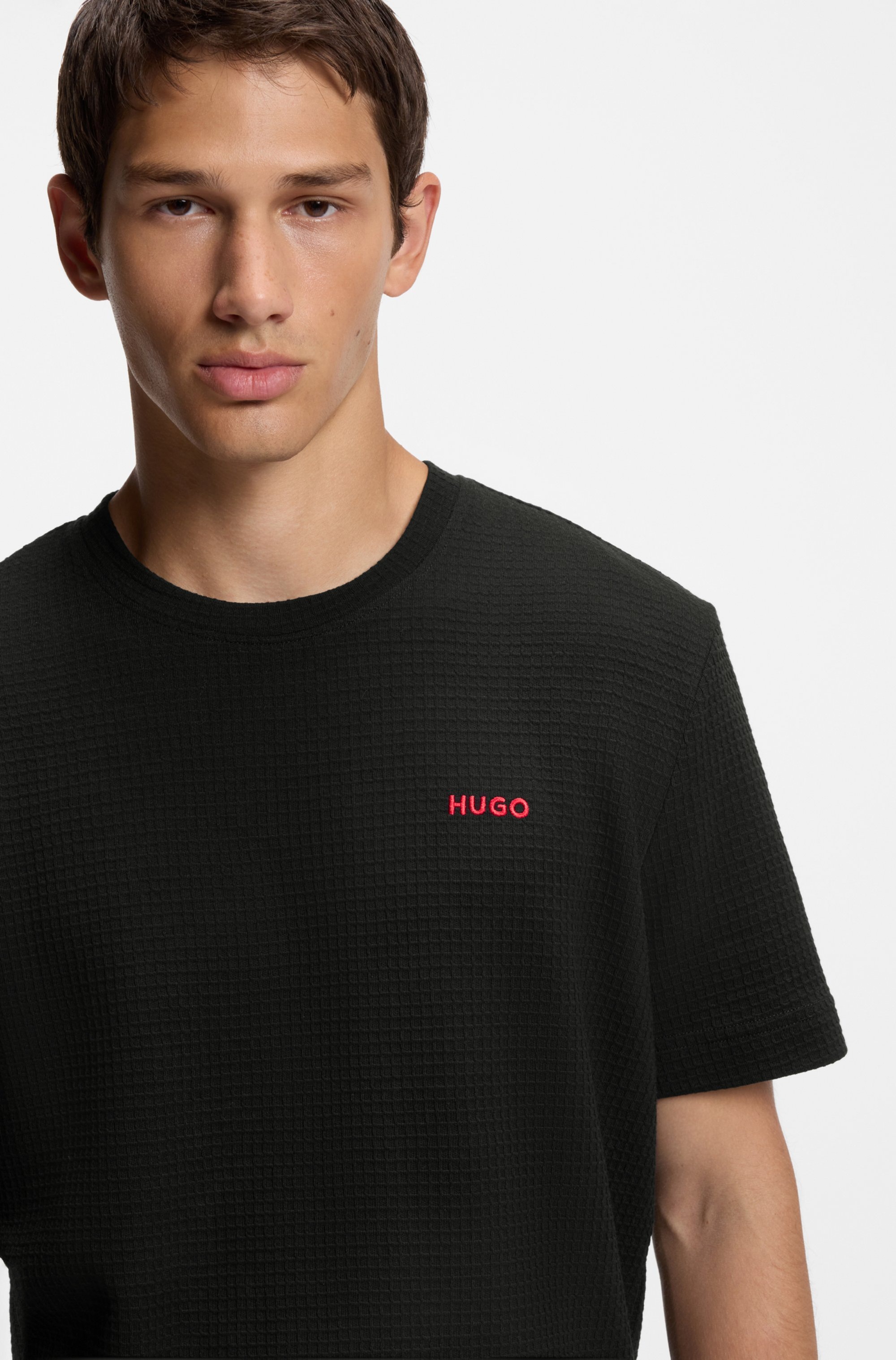 HUGO Underwear T-Shirt »,Austin T-Shirt« Waffelstruktur und Logo-Stickerei
