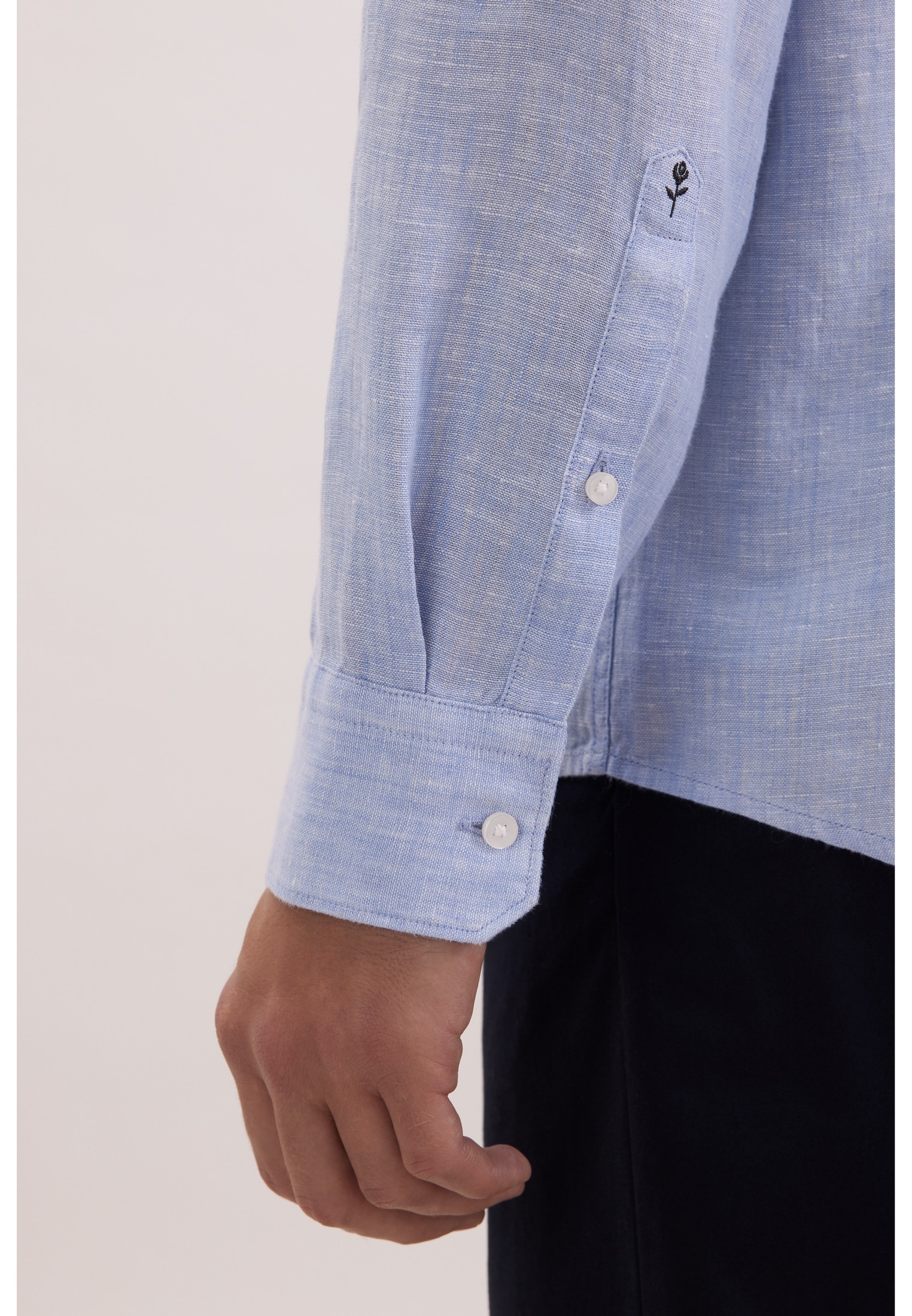 seidensticker Chemise en lin »Schwarze Rose« Slim 1/1 Kentkragen Uni