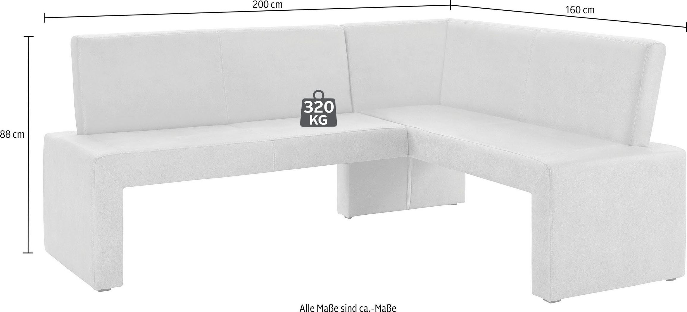 Home affaire Eckbank »Barcelona« In verschiedenen Stoffen und Farben