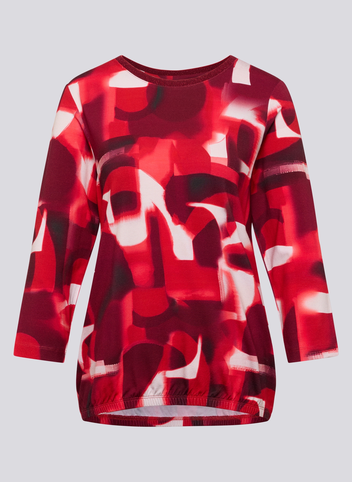 Rabe T-shirt à manches 3/4 mit grafischem Muster und Glitzer-Rundhals