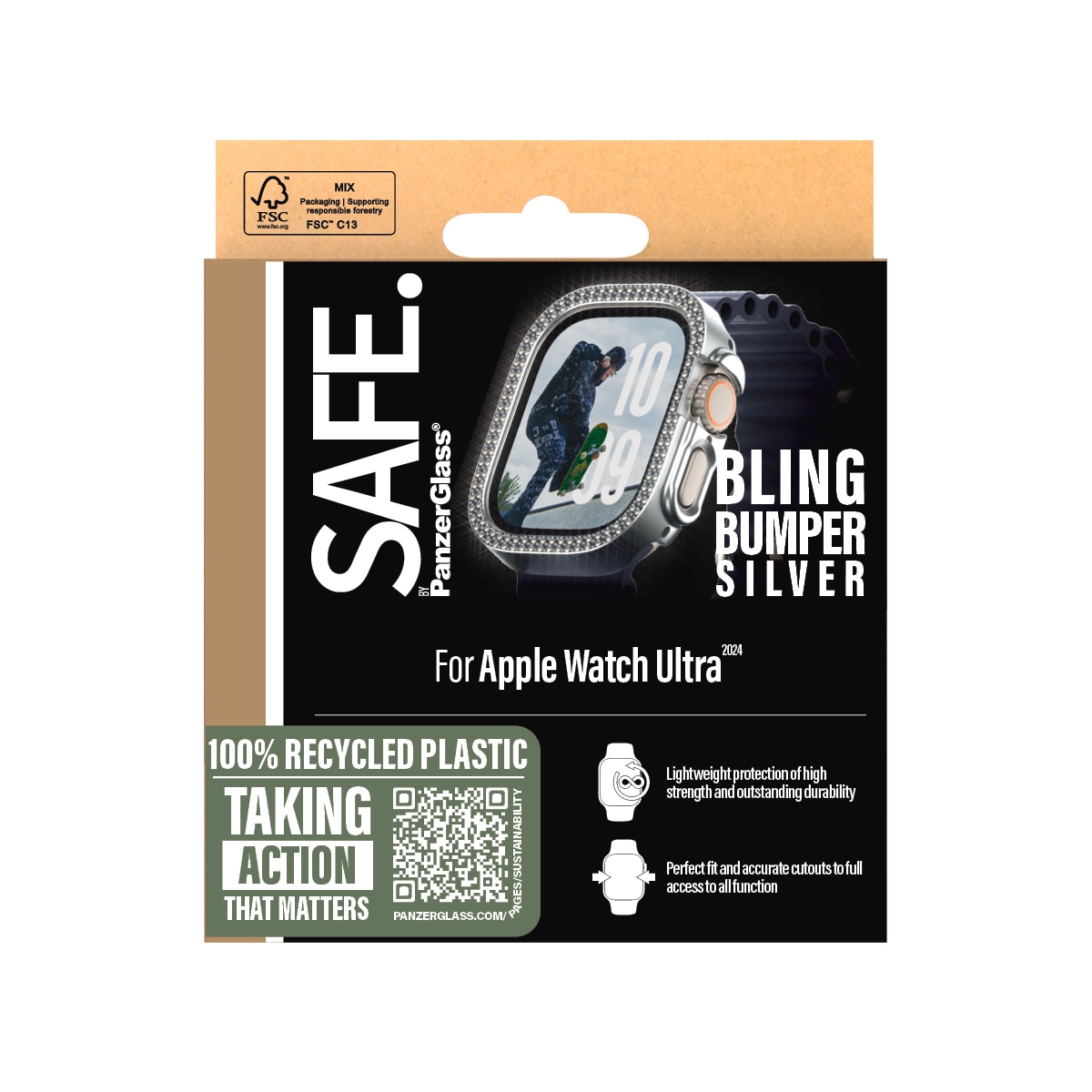 SAFE by PanzerGlass Handyhülle »Bling Bumper für Apple Watch Ultra 2« Backcover, Schutzhülle, Handyschutzhülle, Case, Schutzcase, stossfest
