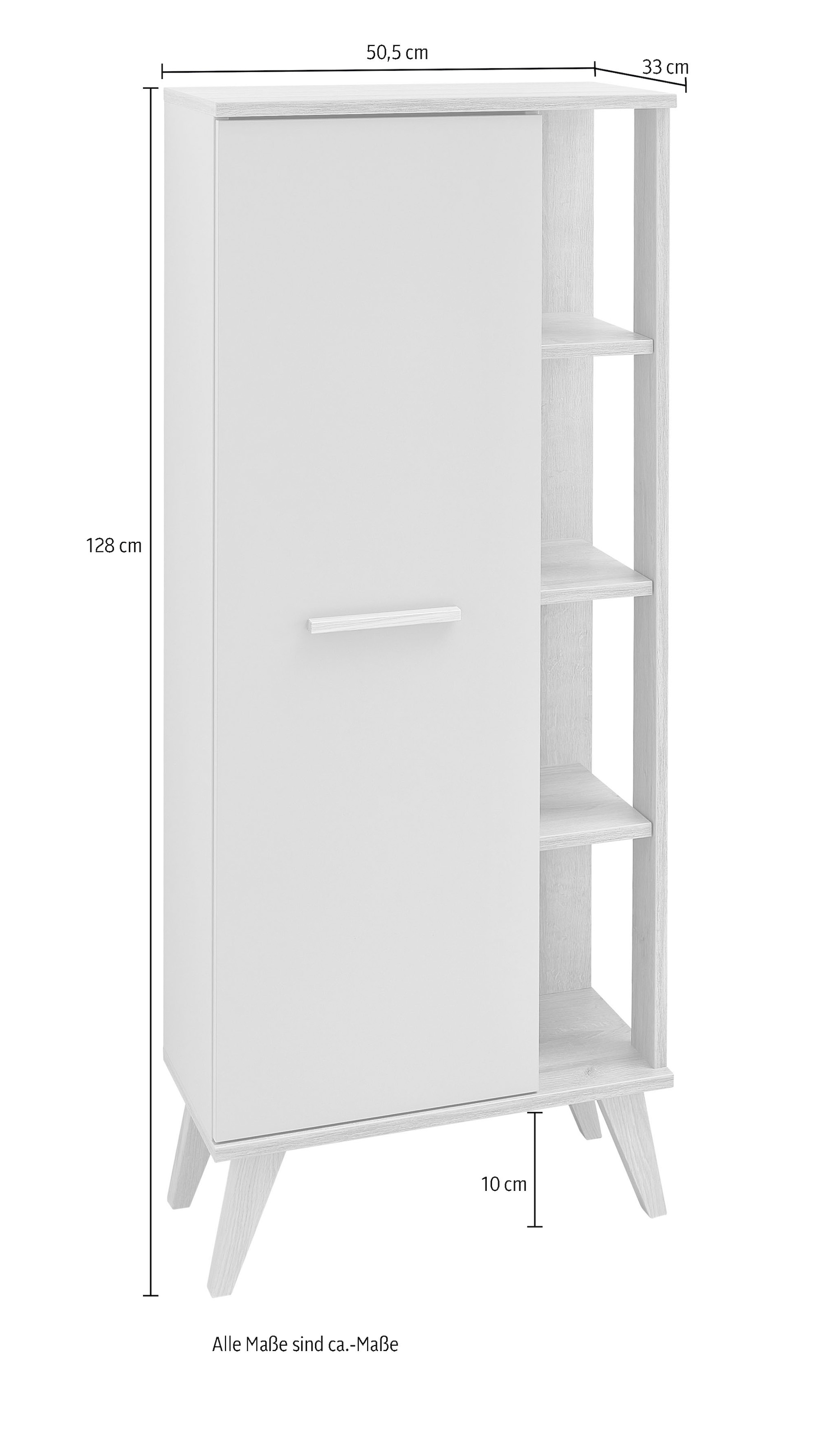 Saphir Midischrank »Quickset Badschrank 50,5 cm breit, 1 Tür, seitliche Ablagen« Badezimmer-Midischrank inkl. Türdämpfer, Griffe in Holz