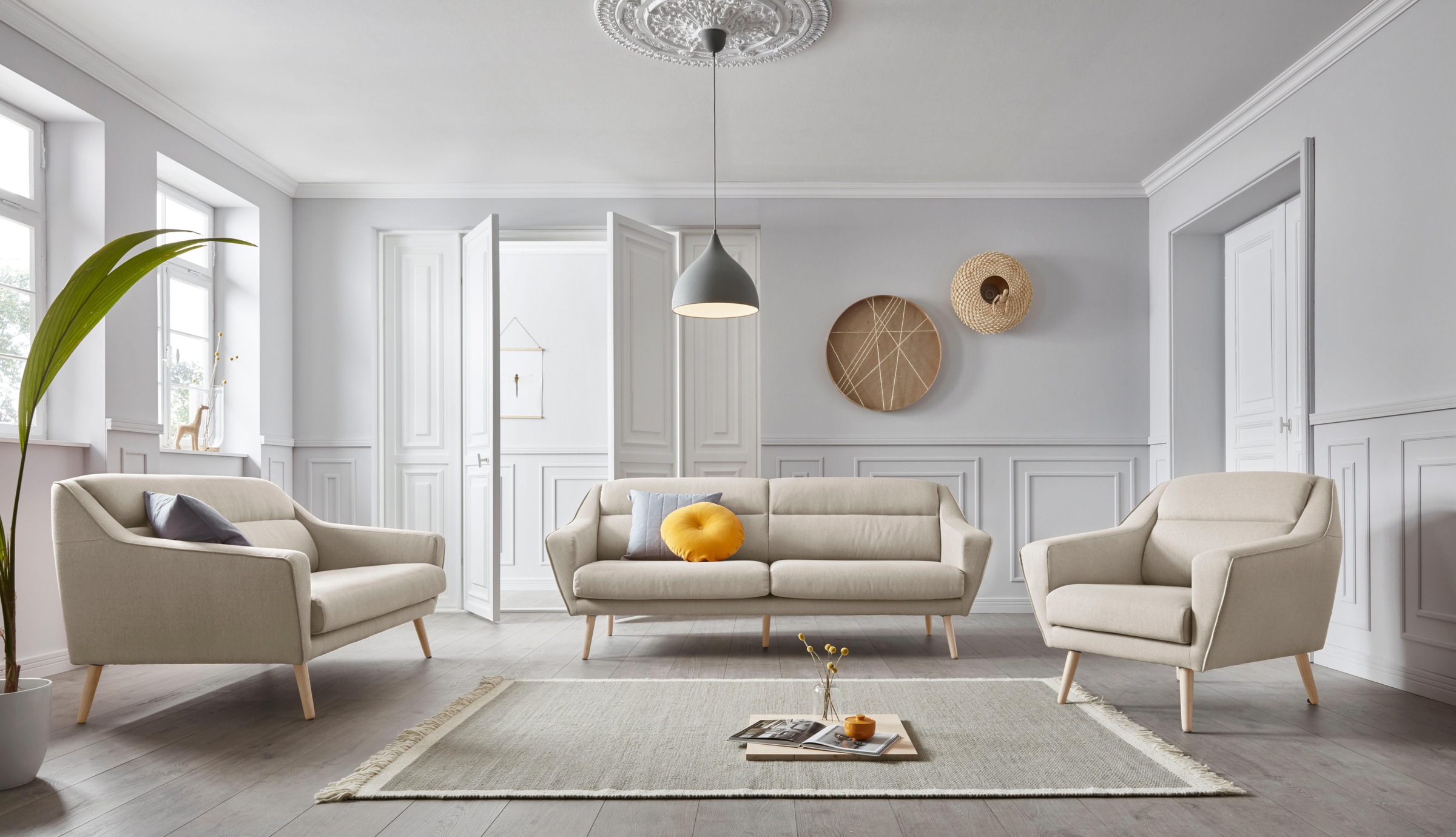 GOODproduct 3-Sitzer »Bille« mit Naht im Rückenkissen und Eiche-Beinen, Design by Morten Georgsen