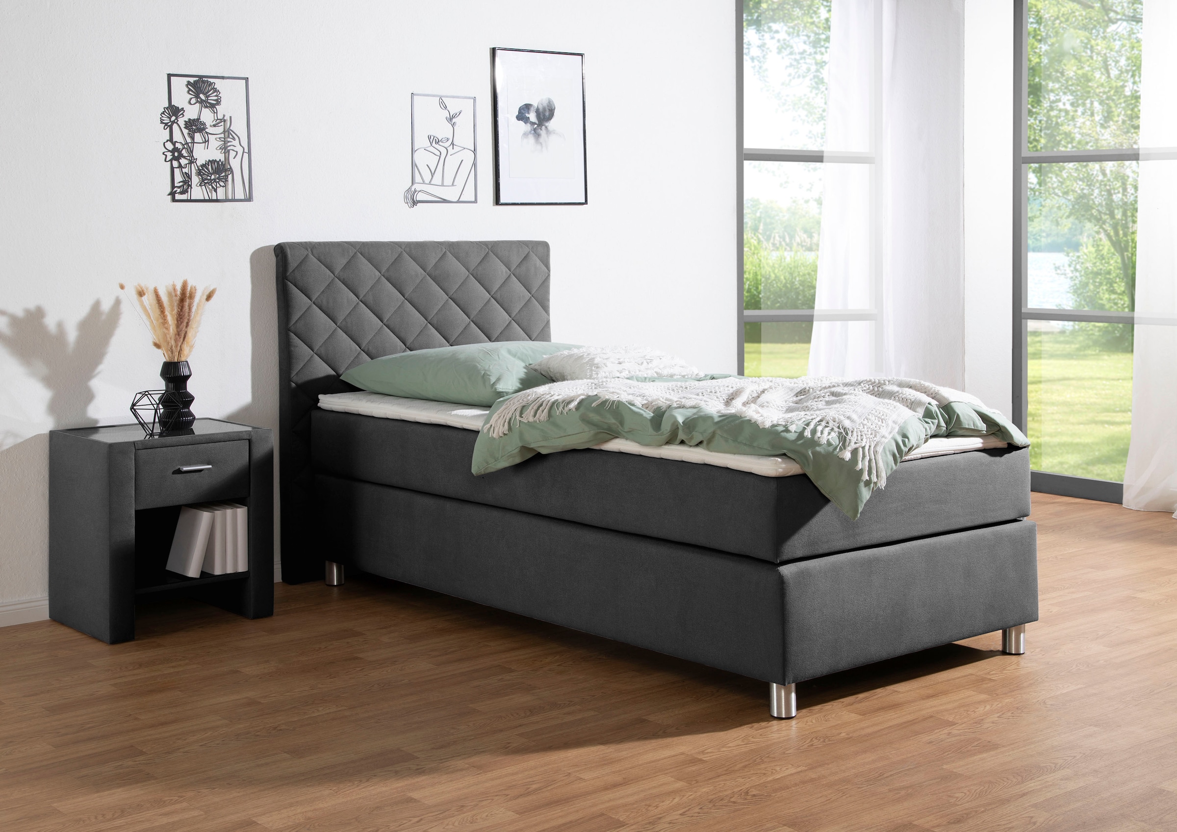 Home affaire Lit boxspring »Bernard, in verschiedenen Breiten« incl. topper, matelas disponible en H2, H3 ou H4