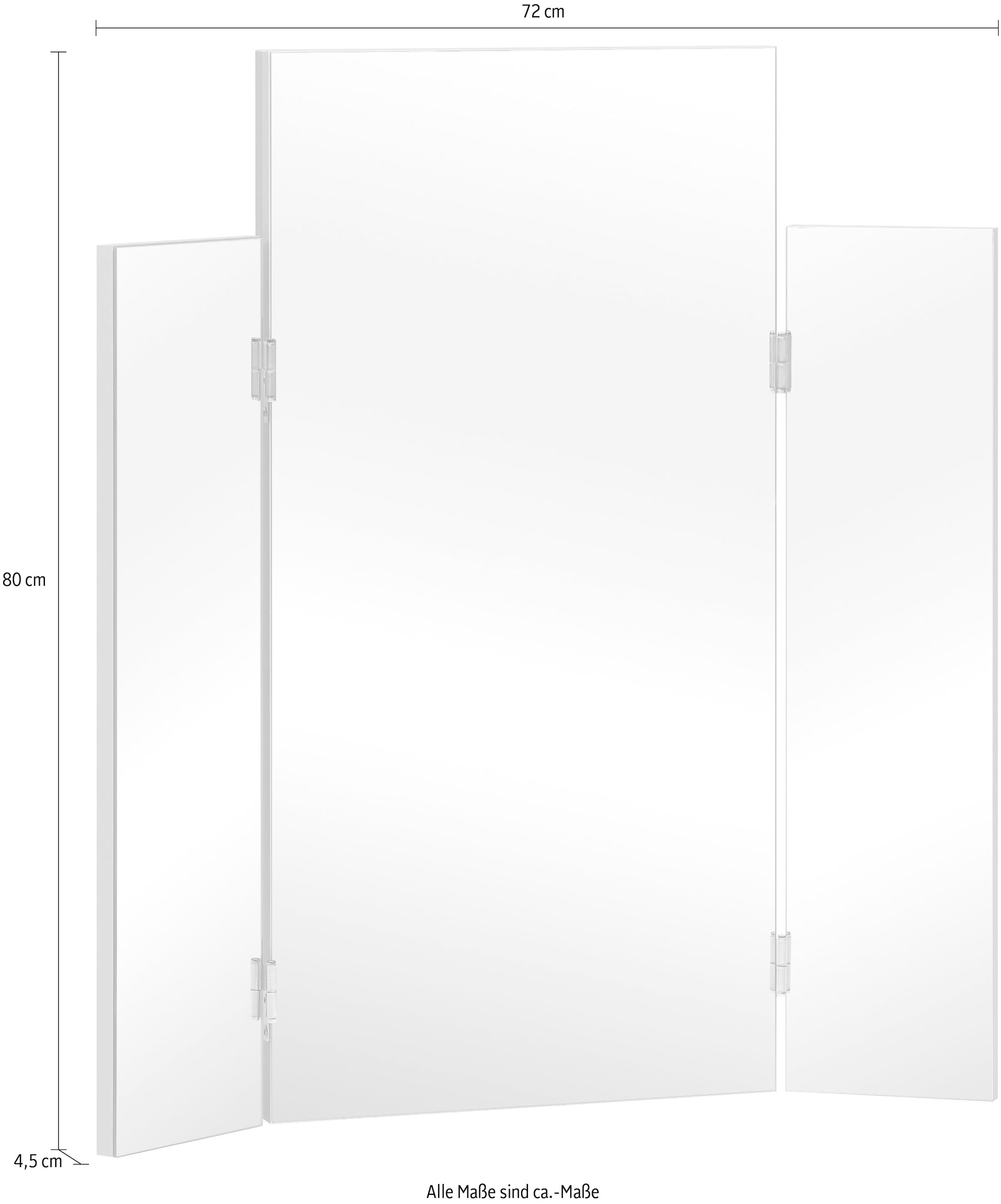 Saphir Miroir »Quickset 955 Spiegel mit seitlichen Klappelementen, 72 cm breit« miroir mural sans éclairage, miroir de maquillage