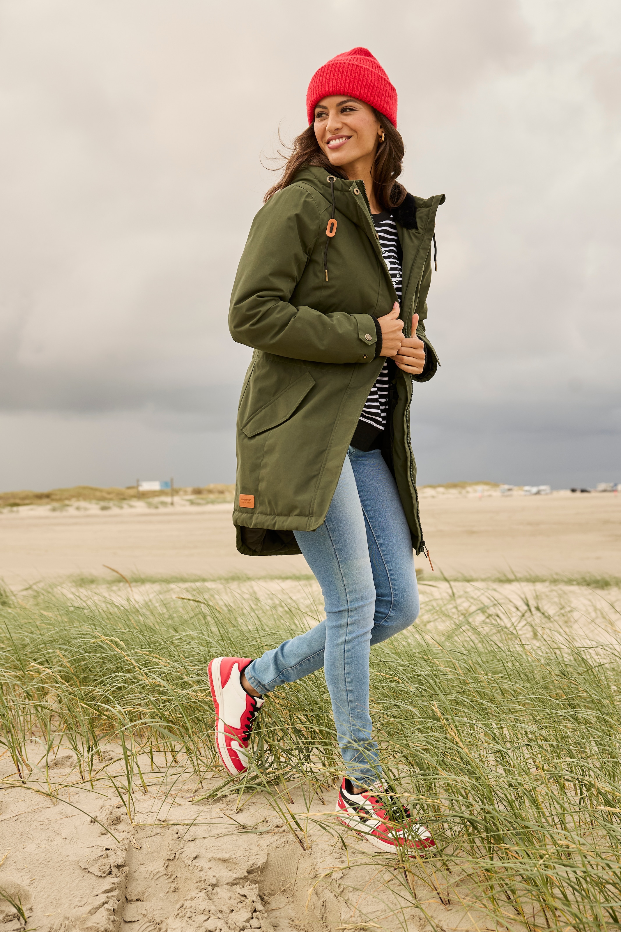 KangaROOS Parka mit Teddy Fellimitat gefüttert, Winterjacke