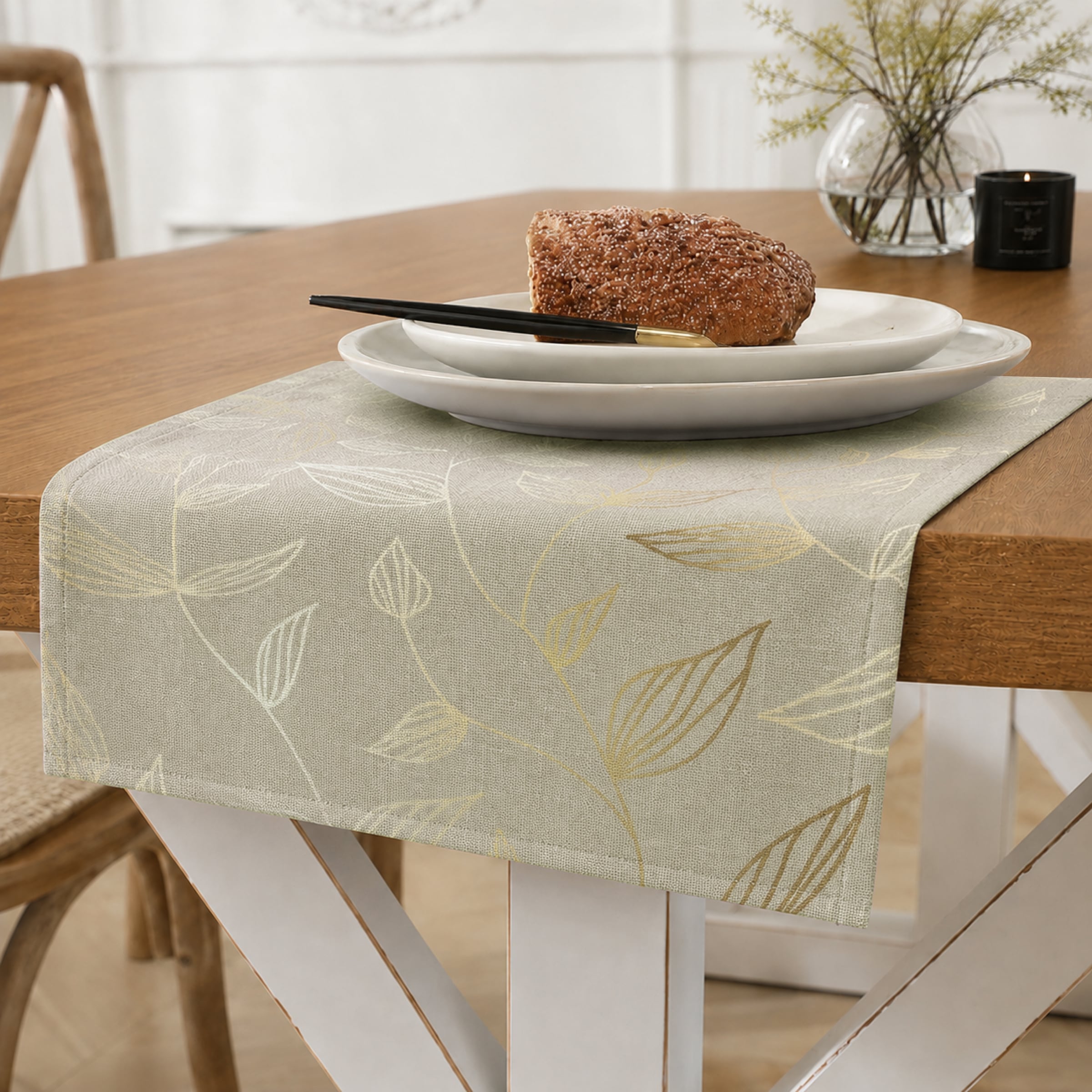GOODproduct Set de table »Raffon« ensemble de 2, imprimé, motif feuilles élégant