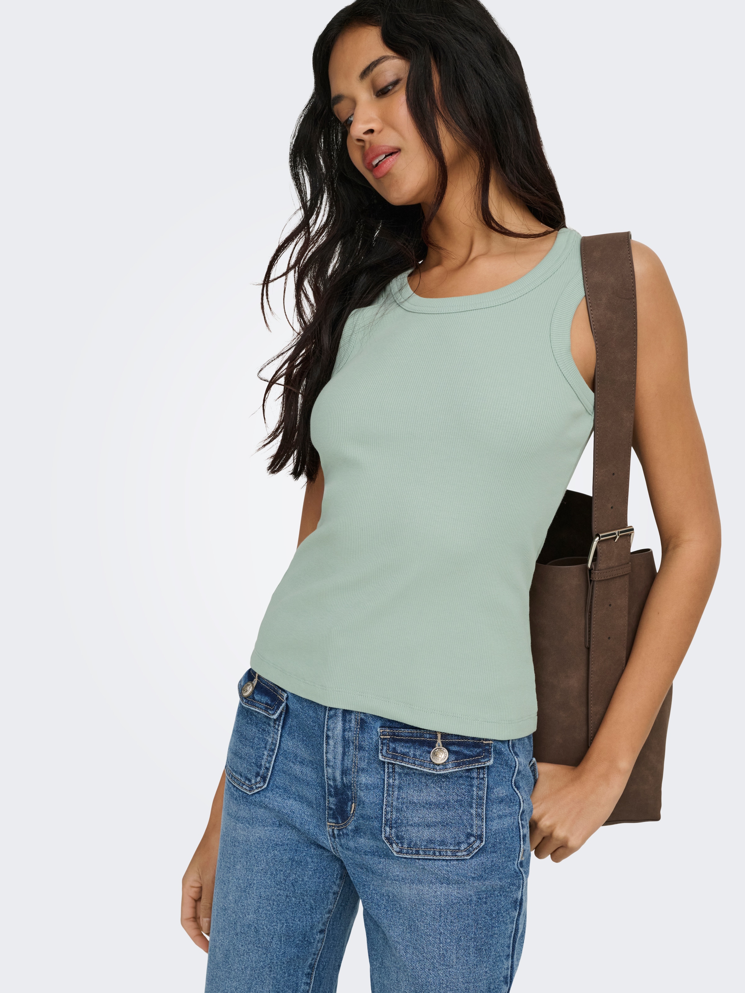 ONLY Tanktop »ONLVAL 2-WAY TANK TOP JRS NOOS« Baumwollmischung, Rundhals