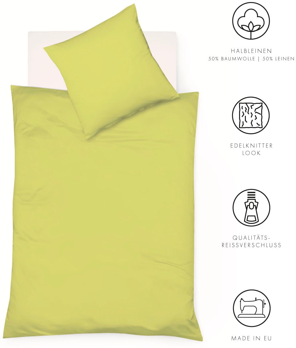 fleuresse Linge de lit »Provence in Gr. 135x200, 155x220 oder 200x200 cm« 2 cuis Halbleinen, 50% Baumwolle, 50% Leinen, Gr. 135x200, 155x220, 200x200cm