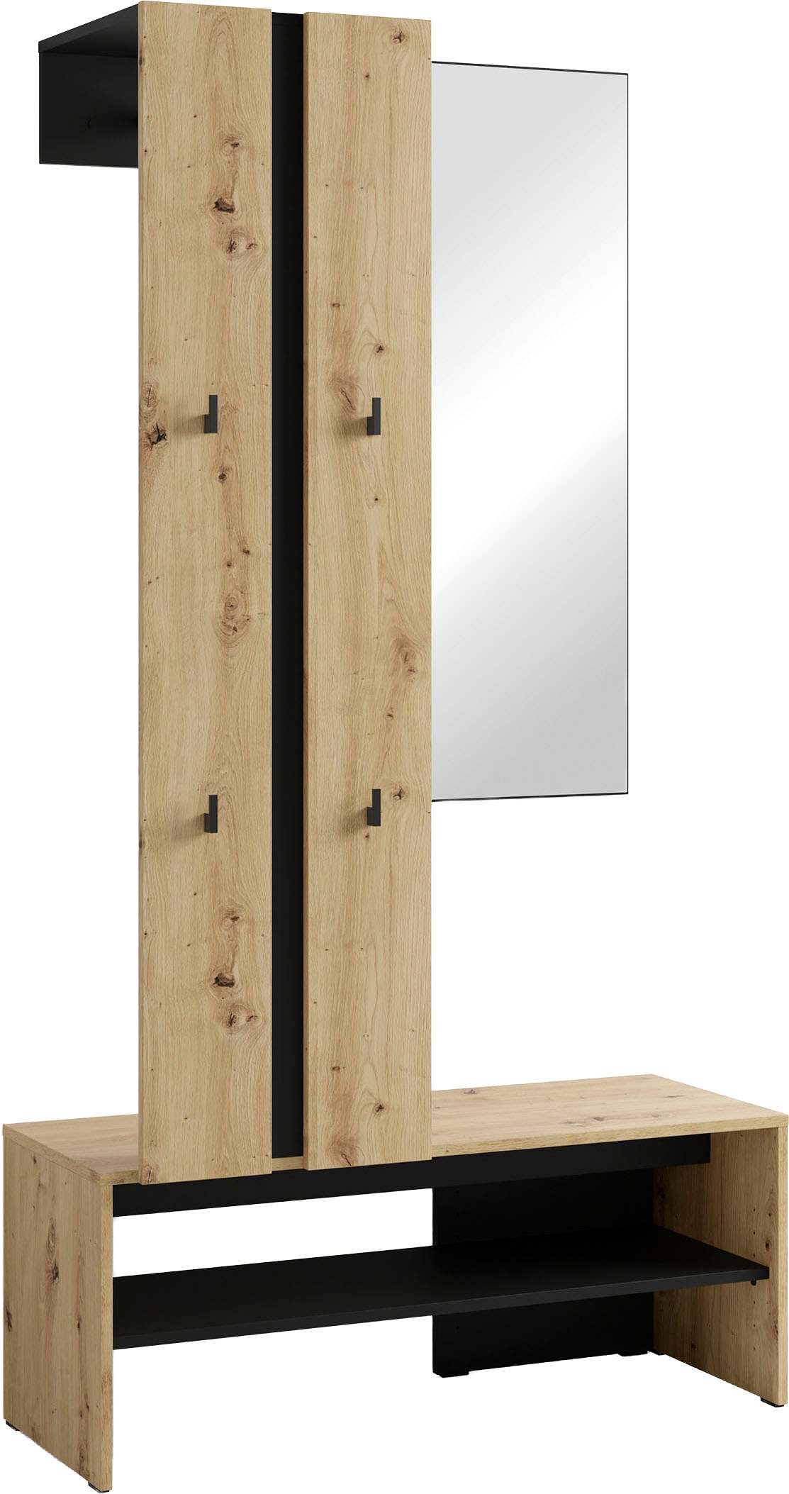 byLIVING Vestiaire compact »Dielen - Set Nante« 2 cuis tlg. maximale Ordnung auf wenig Fläche mit Spiegel, Kleiderstange und Haken