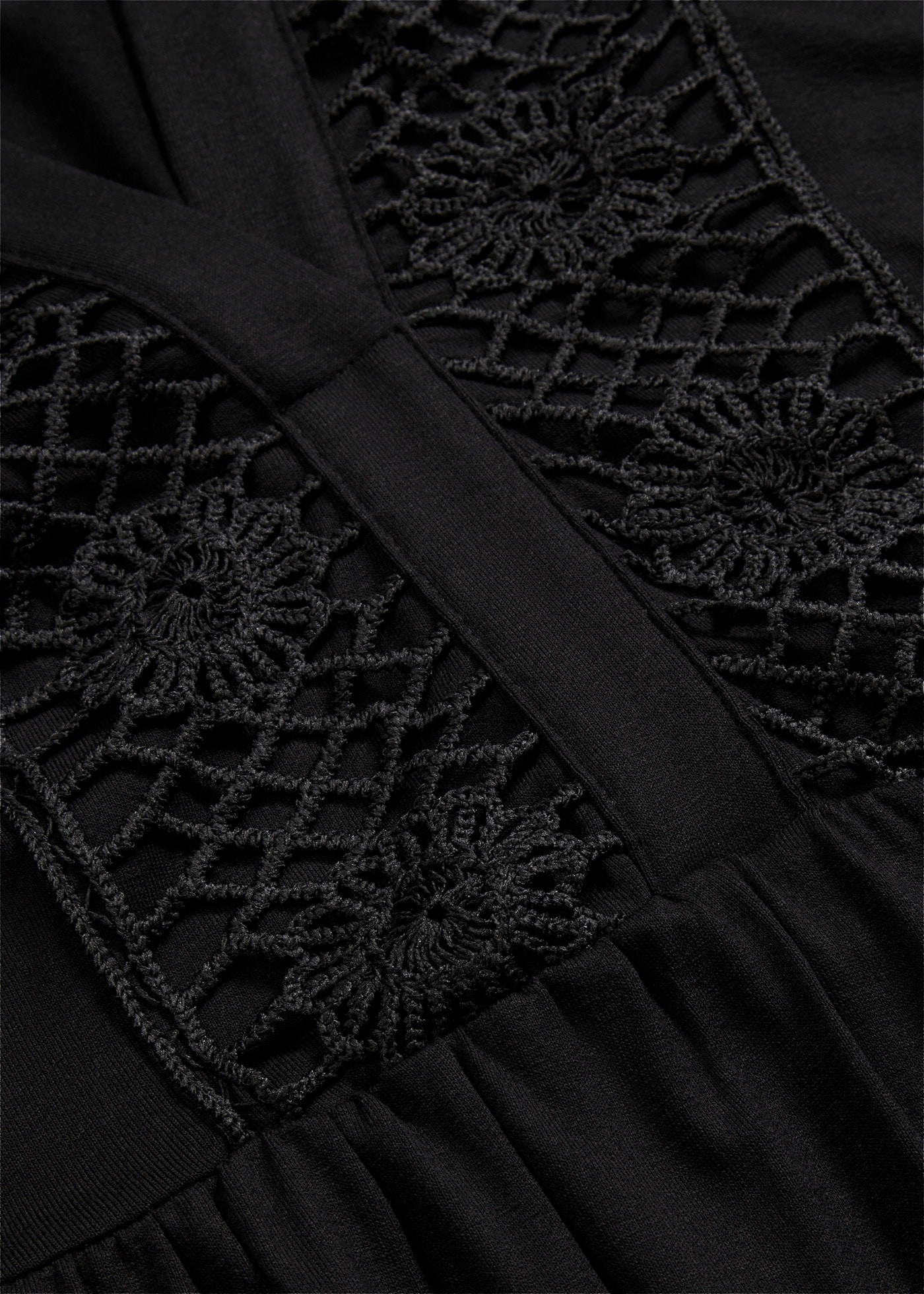 bonprix Robe tunique ausgestellte Passform, mit hochwertiger Spitze, mit 3/4-Ärmeln