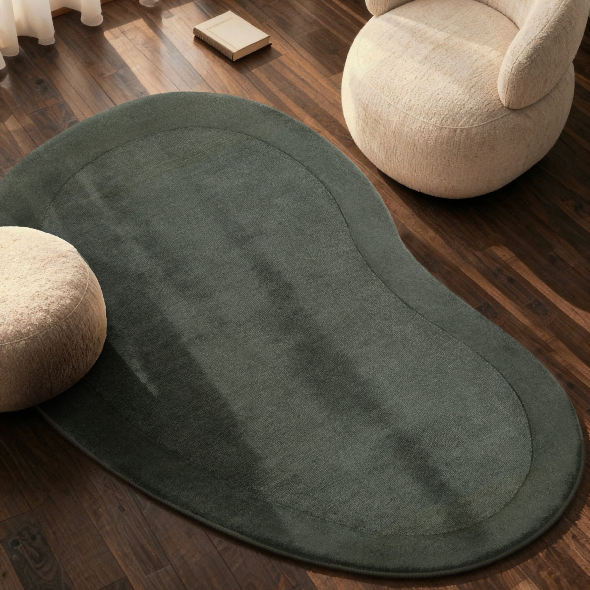 Villeroy & Boch Tapis »Wollteppich Kivi« Rectangulaire 17 mm Höhe tissé main, laine, bordure, uni, coureur, salon, organique