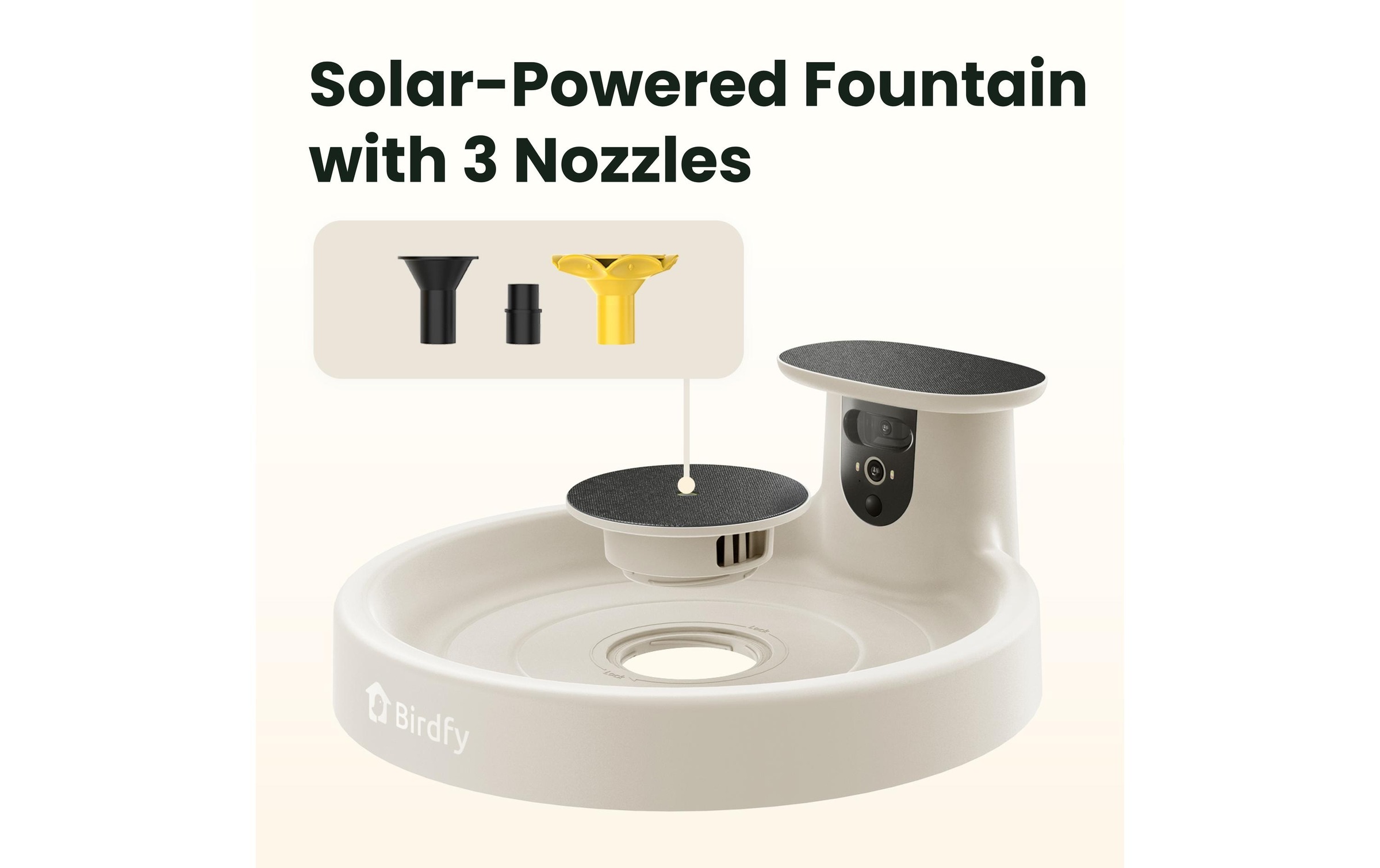 Birdfy Mangeoire pour oiseaux »Vogelbad mit Kamera« Solarbetrieben, KI und Video Vogelerkennung