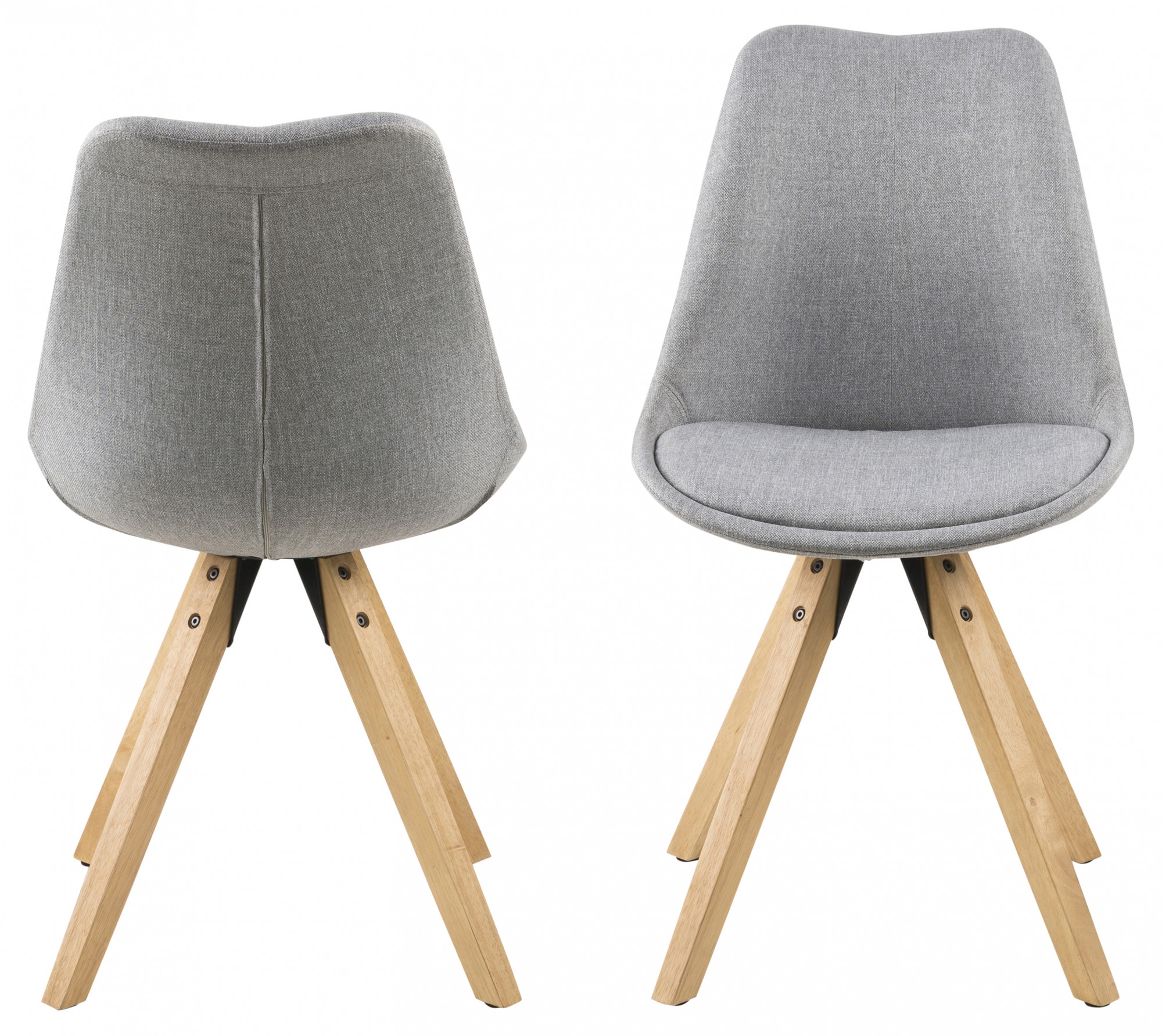 ACTONA GROUP Chaise de salle à manger »Dian« (Ensemble) 2 cuissiège de forme organique avec coussin. Pieds en bois massif d’hévéa