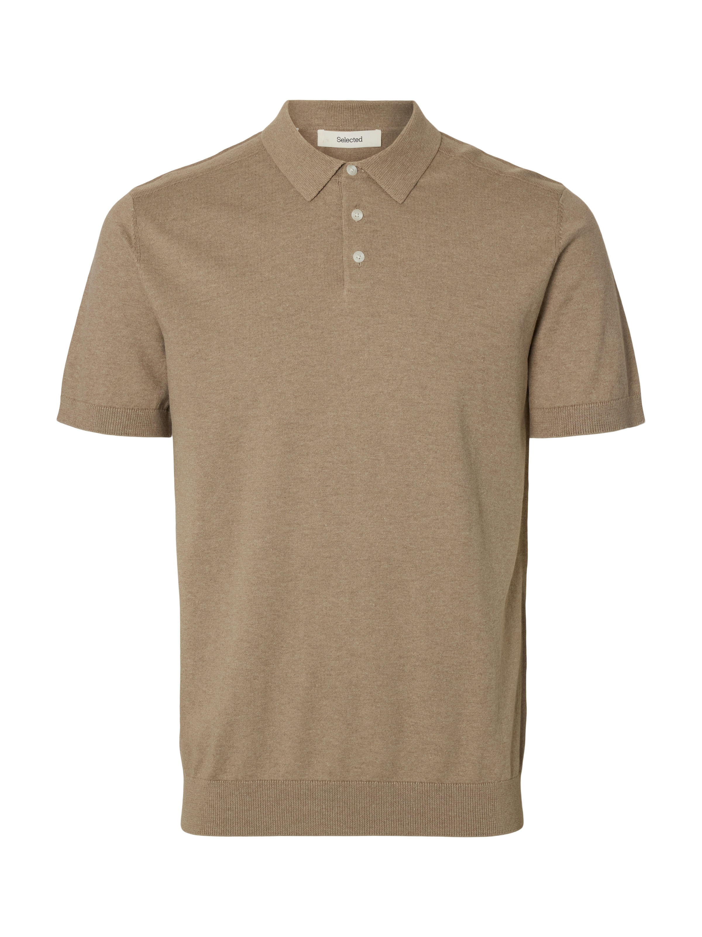 SELECTED Poloshirt »SLHBERG SS KNIT POLO NOOS« aus Feinstrick