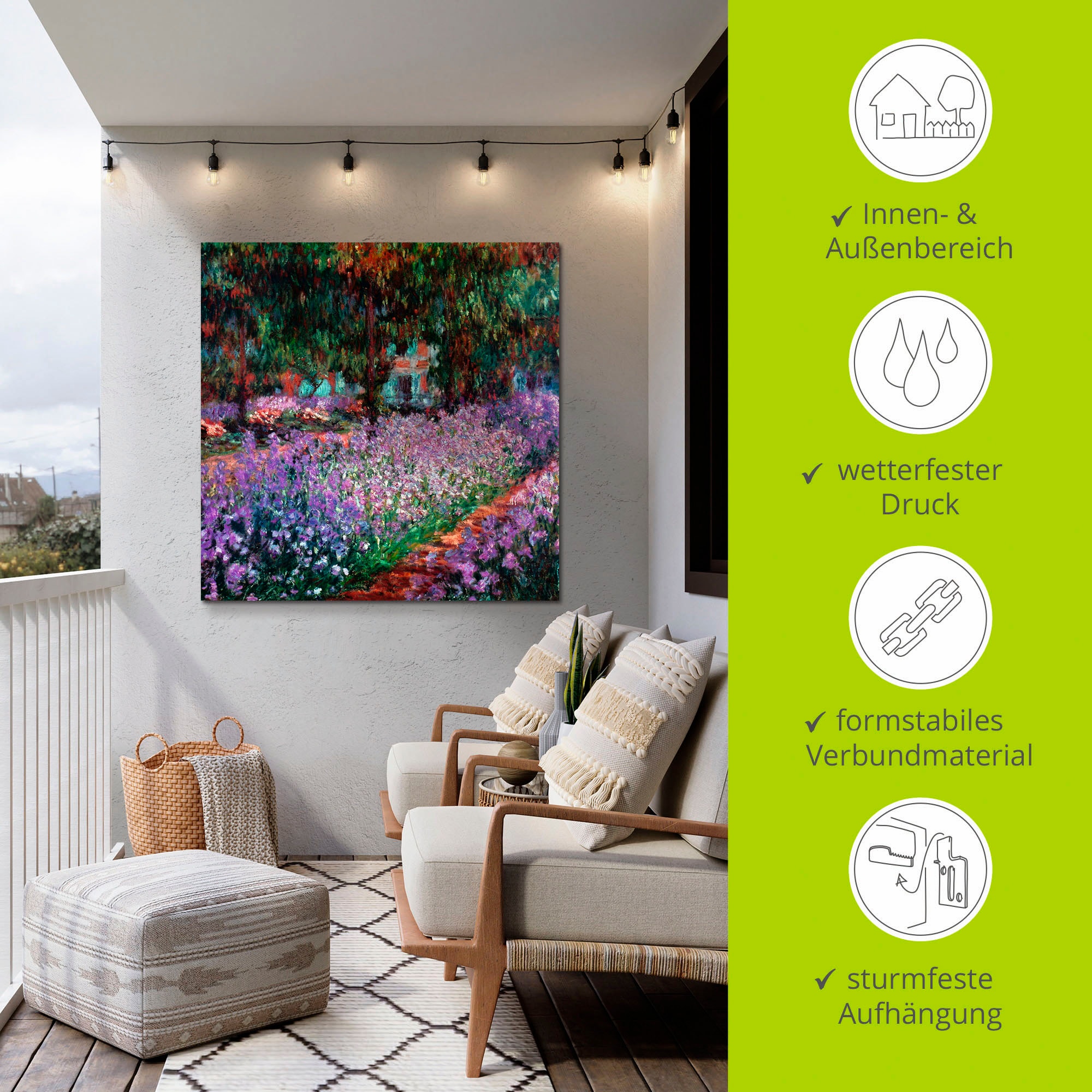 Artland Fresque murale »Der Garten des Künstlers bei Giverny« 1 cuis tlg. als Alubild, Leinwandbild in verschied. Grössen