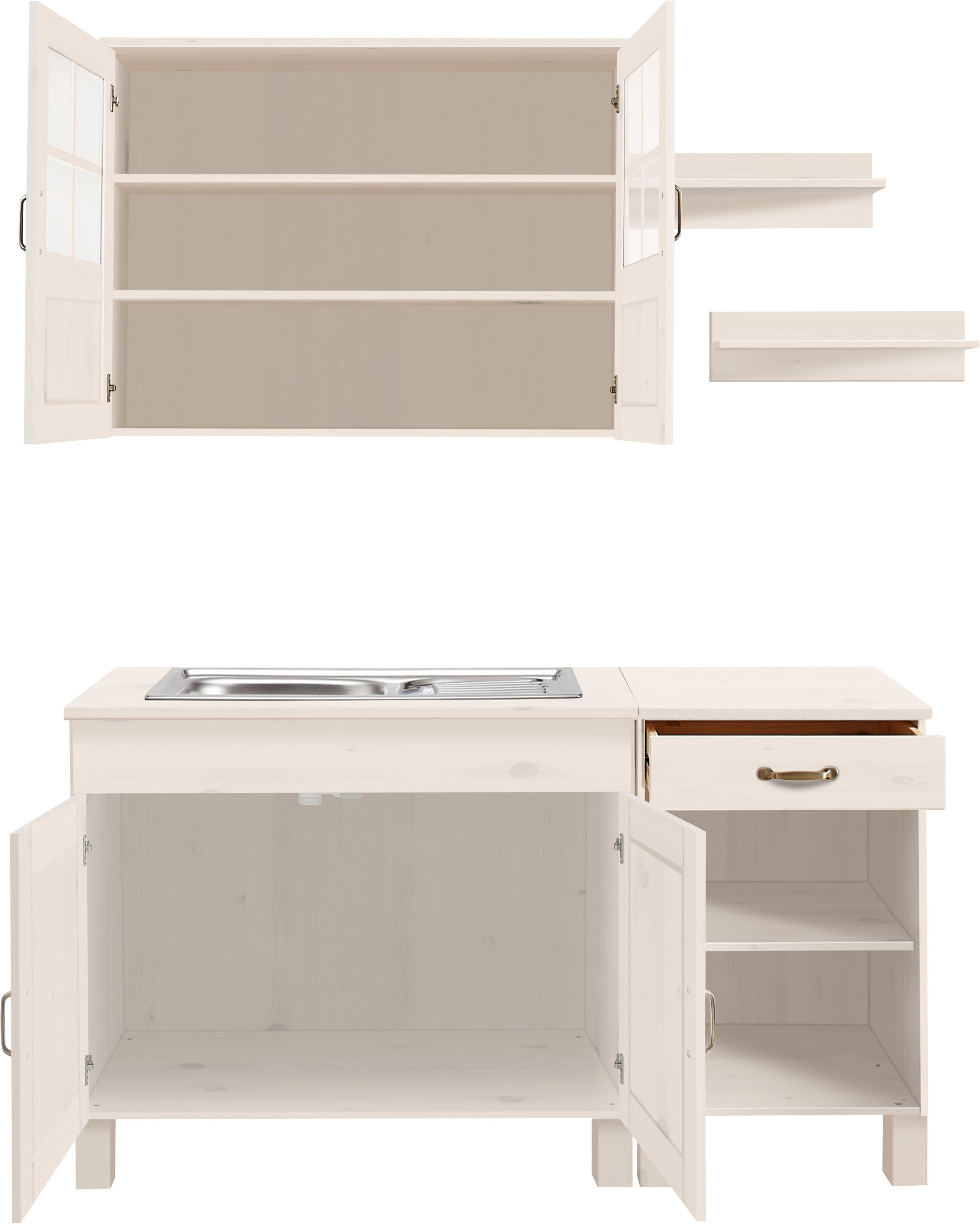 Home affaire Pantryküche »Alby« Breite 150 cm, in 2 Tiefen, ohne E-Geräte