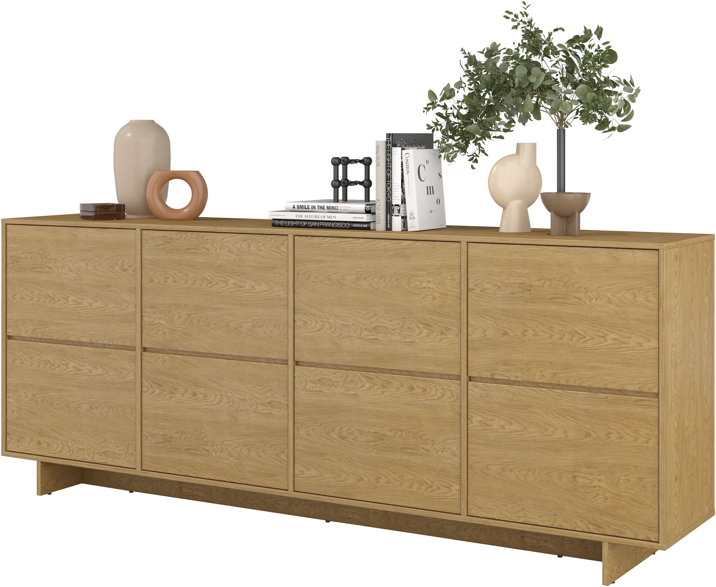 GOODproduct Buffet »Tatami, Stilvolle, moderne grifflose Kommode 4 Türen, Breite 220cm« Anrichte mit viel Stauraum, Böden verstellbar, push-to-open-Funktion