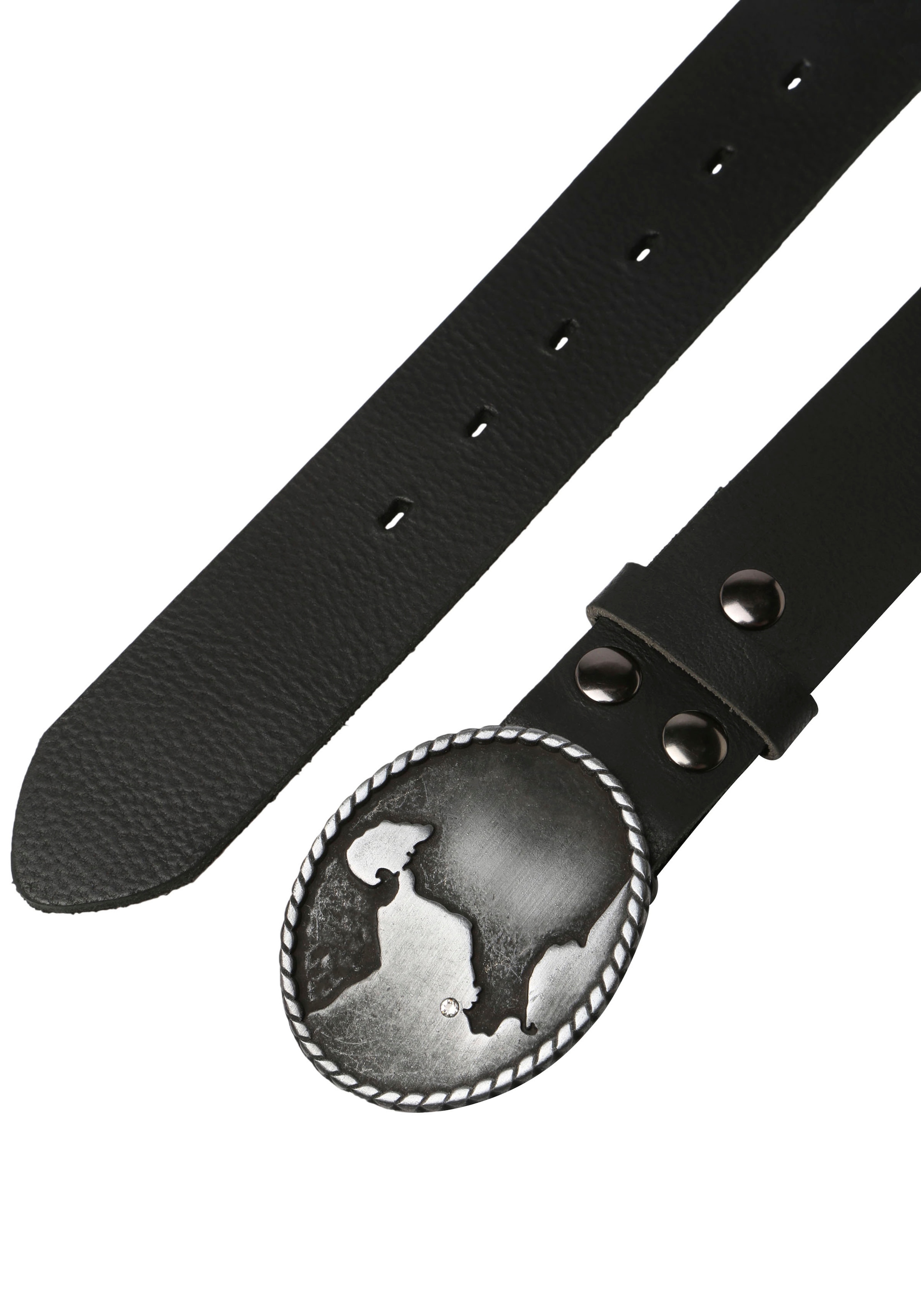 Rettungsring Gürtel Ledergürtel Schliesse »Neustadt Schwarz Satiniert Mit Swarovski-Kristall Veredelt«