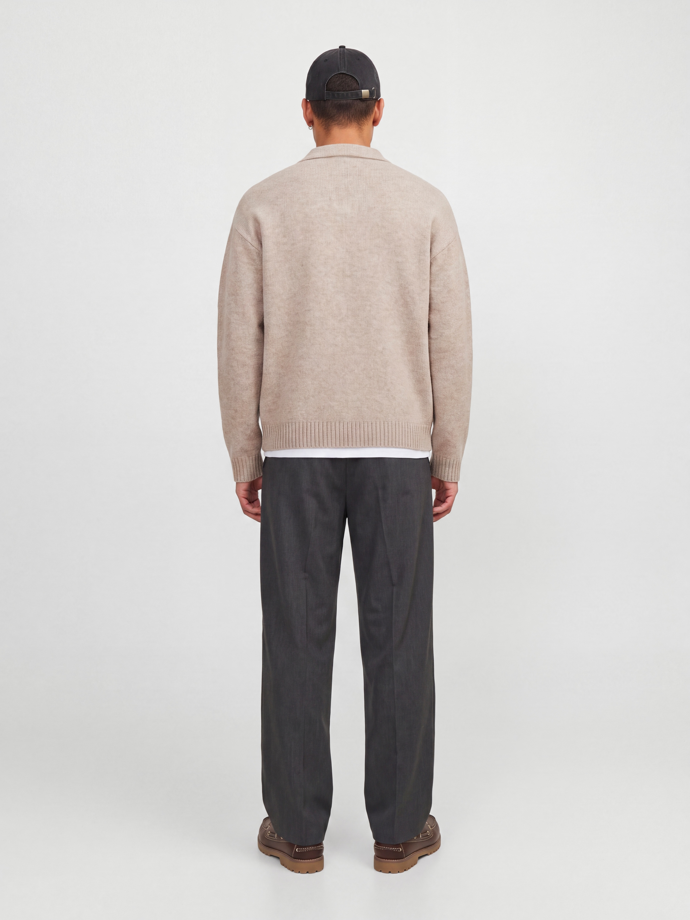 Jack & Jones Polokragenpullover »JJESOHO OLLIE KNIT SPLIT NECK SN« Materialmix, regular fit