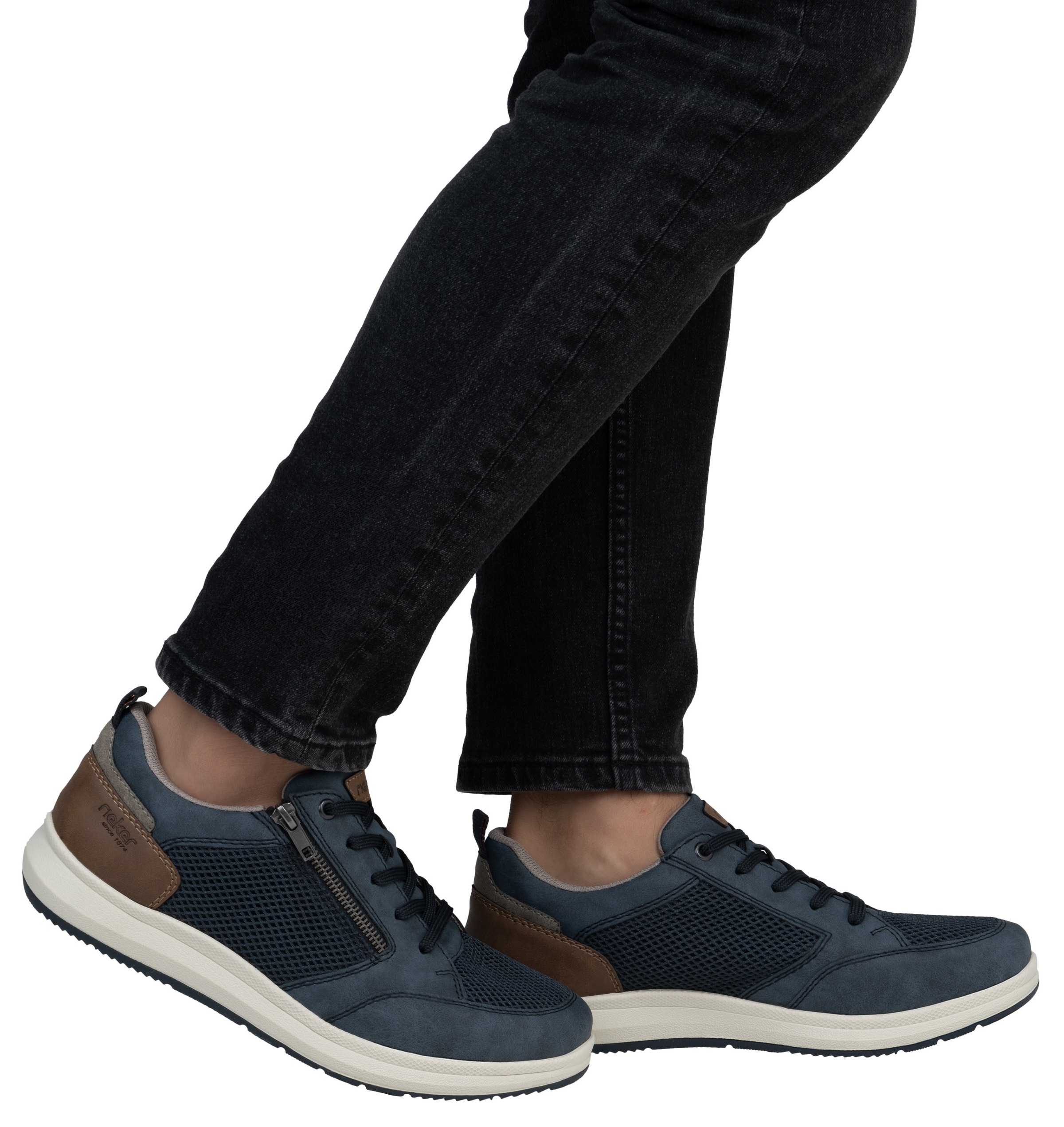 Rieker Sneakers  , chaussure basse, chaussure de loisir, chaussure à lacets avec fermeture éclair latérale