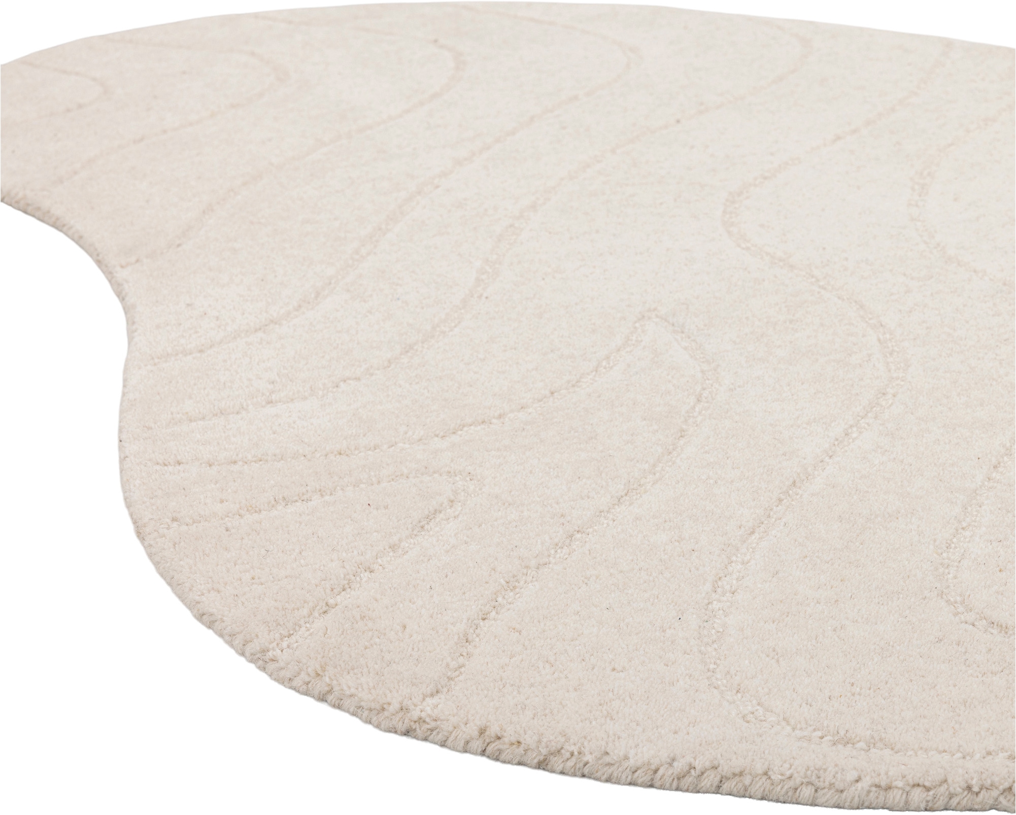 LeGer Home by Lena Gercke Tapis en laine »Zarrah, mit Wellendesign, besondere Form, organisch« ovale 14 mm Höhe Laine pure, moderne, scandinave, chambre à coucher, salon, salle à manger