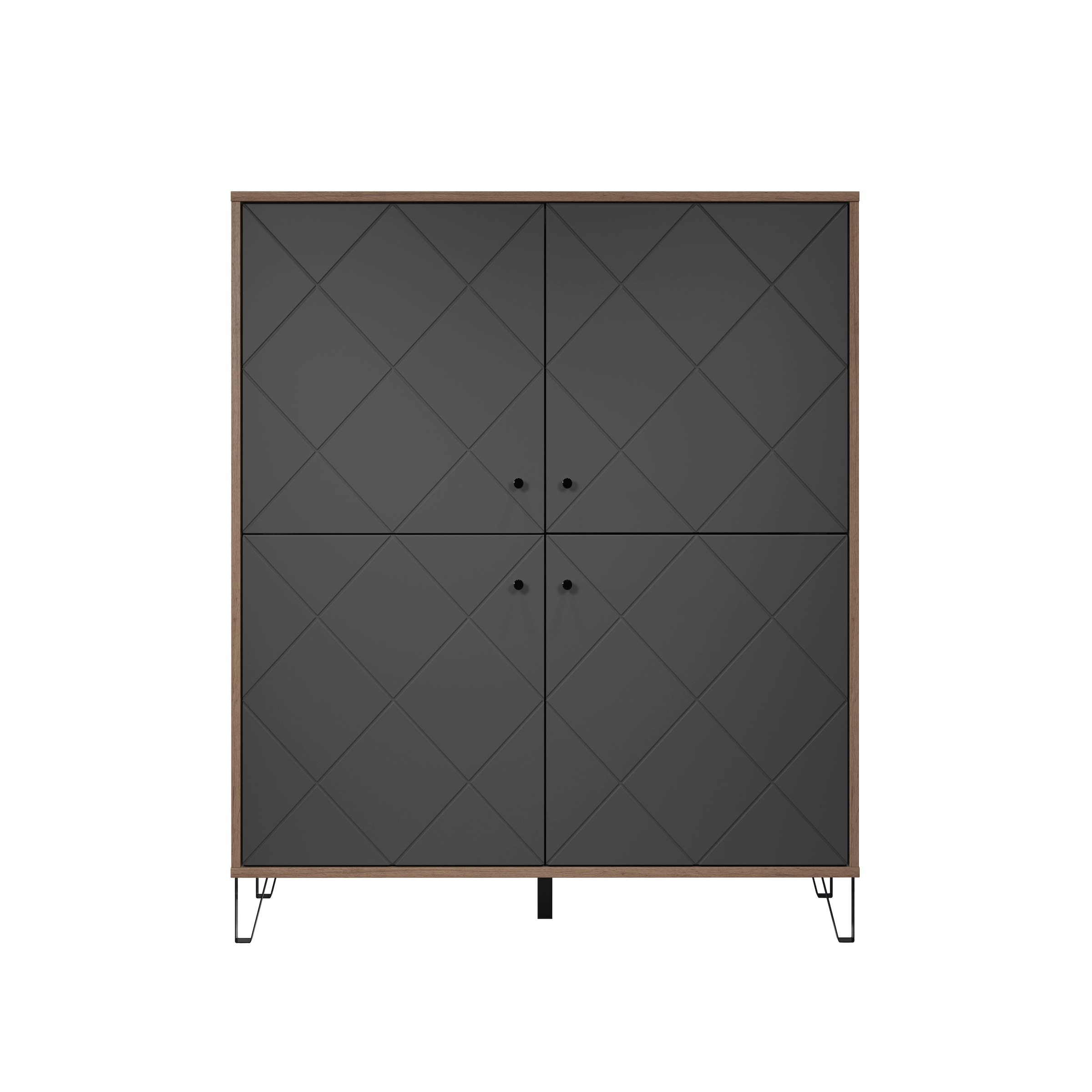 Home affaire Buffet haut »Molveno« 1 cuis tlg. Highboard mit 4 Türen & Soft-Close - (B/T/H) 123/40/136 cm