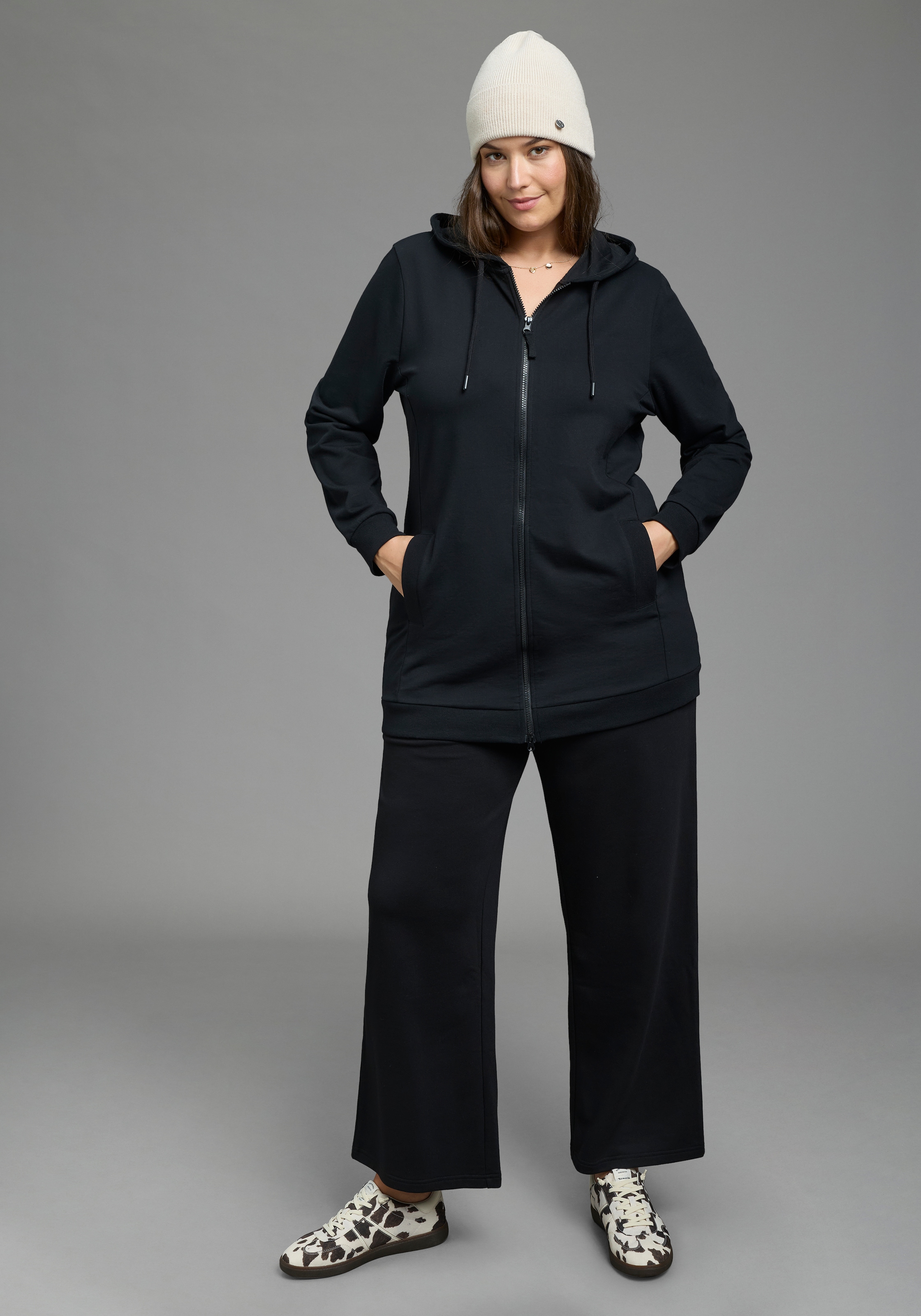 Laura Scott CURVE Sweat à capuche »Grosse Grössen« en look oversize en coton doux