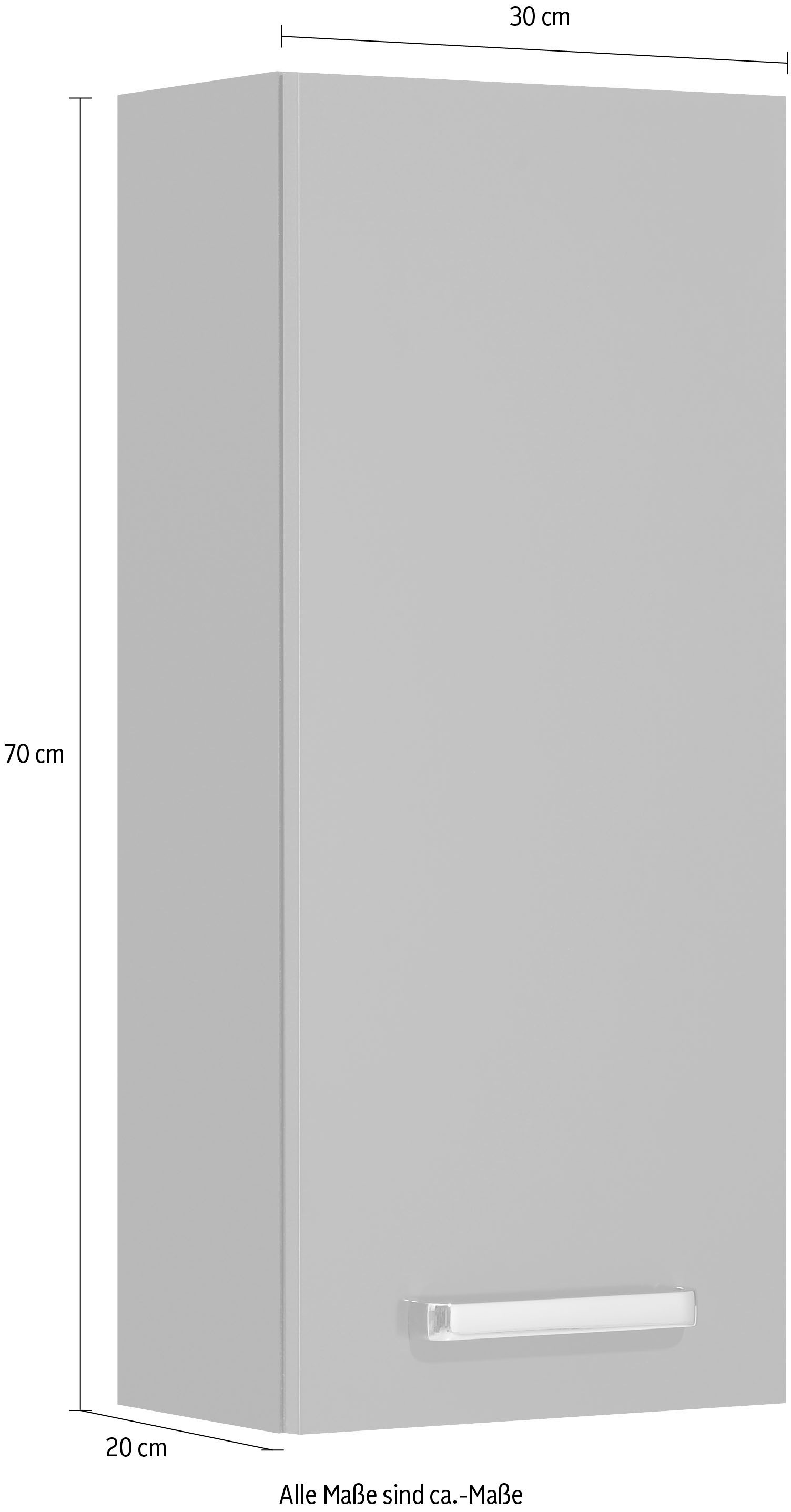 Saphir Hängeschrank »Quickset Wand-Badschrank 25 cm breit mit 1 Tür und 2 Einlegeböden« Badezimmer-Hängeschrank inkl. Türdämpfer, Griffe in Chrom Glanz