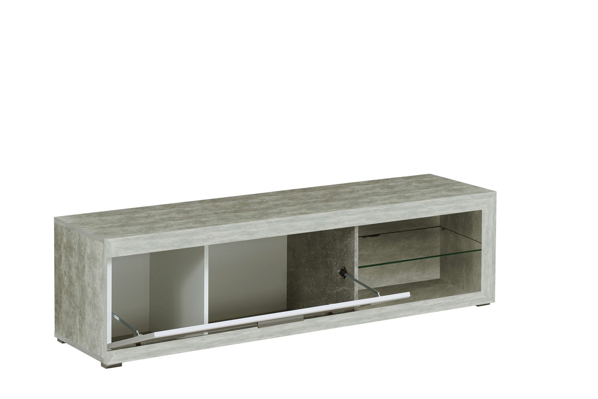 Home affaire Lowboard »Remo TV-Kommode, Breite 160 cm, Höhe 45 cm, offenes Fach mit Glasboden« Wahlweise mit oder ohne LED-Beleuchtung, 1 Klappe, 1 offenes Fach