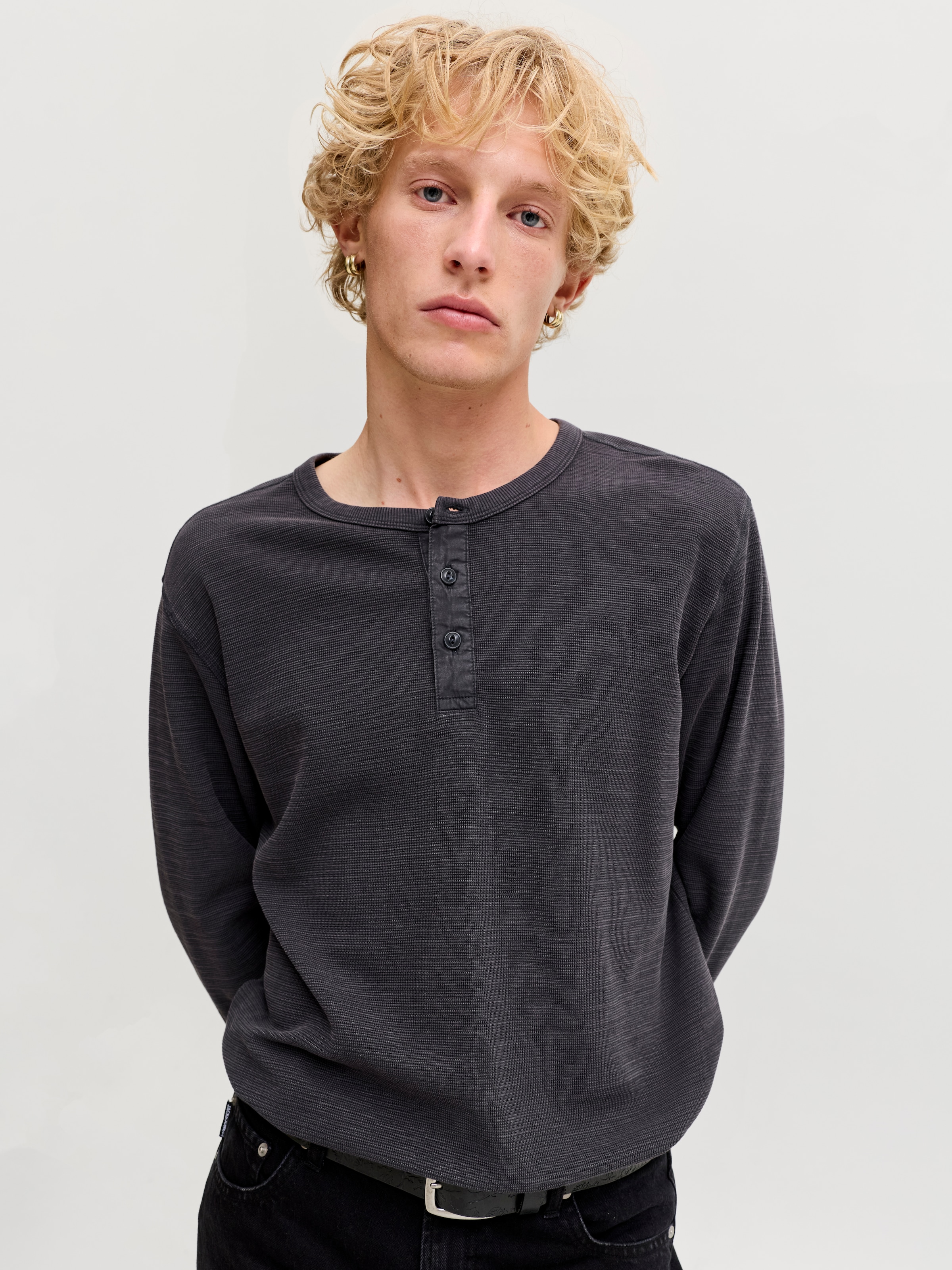 Jack & Jones T-shirt à manches longues »JPRBLUAARON LS HENLEY TEE« mélange de coton,