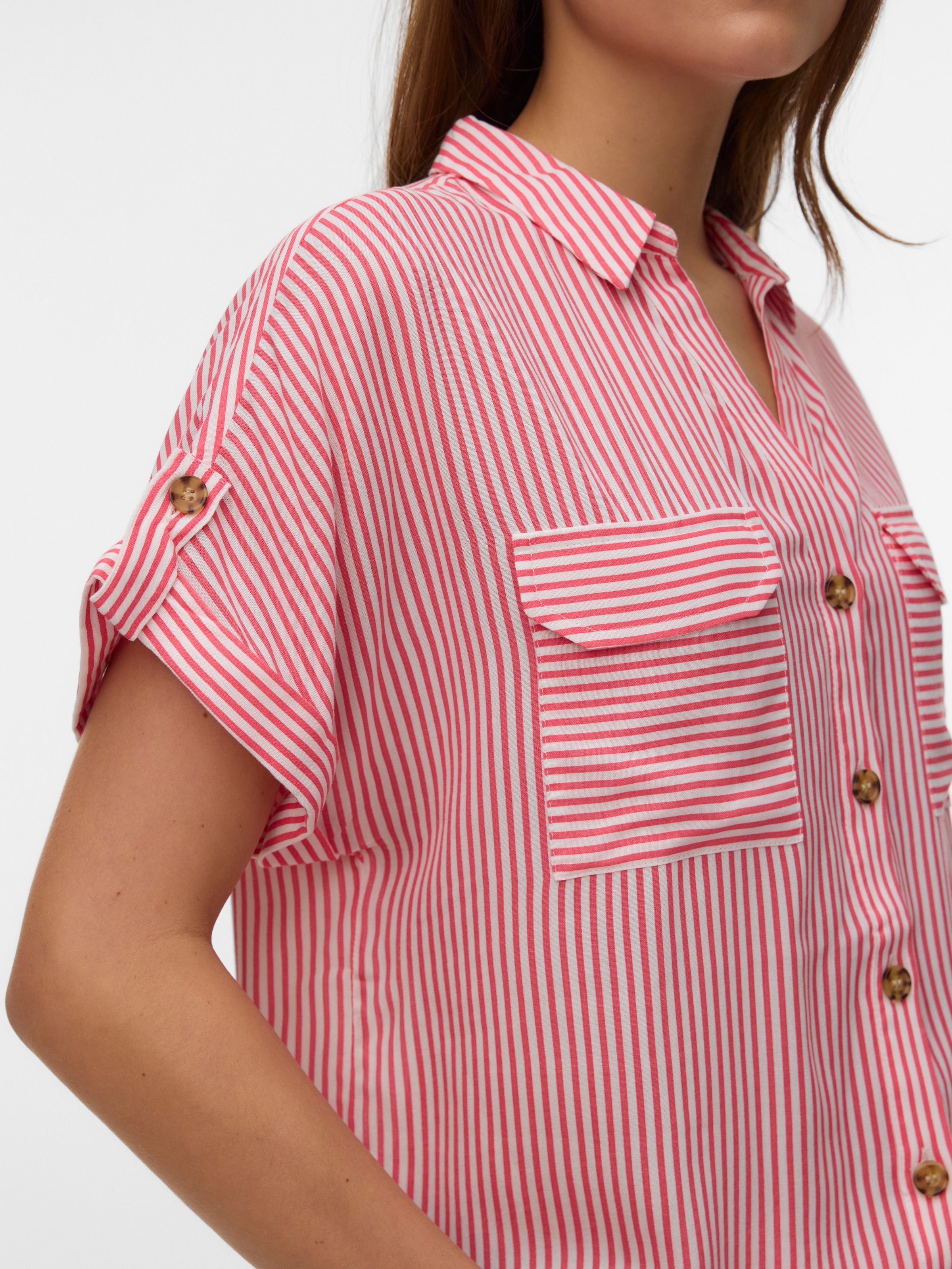 Vero Moda Kurzarmbluse »VMBUMPY S/S SHIRT WVN GA NOOS« Viskose, regular fit
