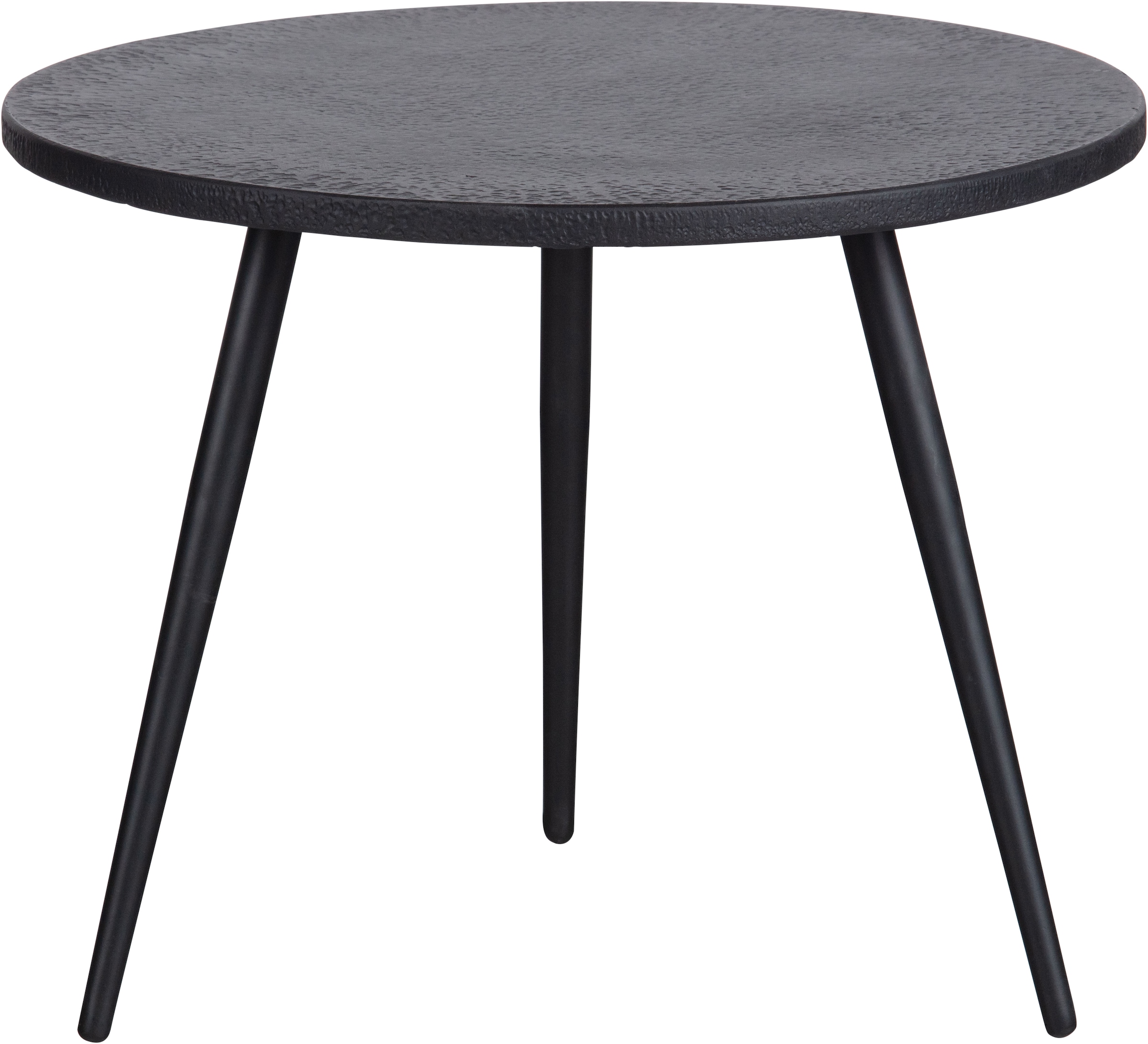 WOOOD Table d'appoint »Suze aus Multiplex mit Metallbeschichtung Ø53x42 / Ø53x36 cm« Ensemble, 2 cuis tlg. Set de 2, épaisseur de la planche 2 cm, pieds en fer MS, revêtement poudre