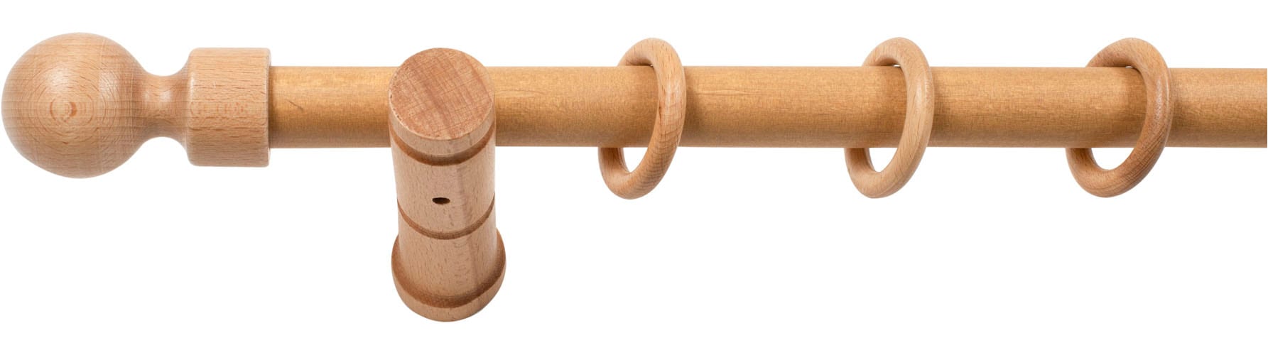 SN DECO GROUP Tringle à rideaux »Giro« 1 course-läufig Fixmass 28 mm, Holz, verschiedenen Längen und Farben, Komplettset