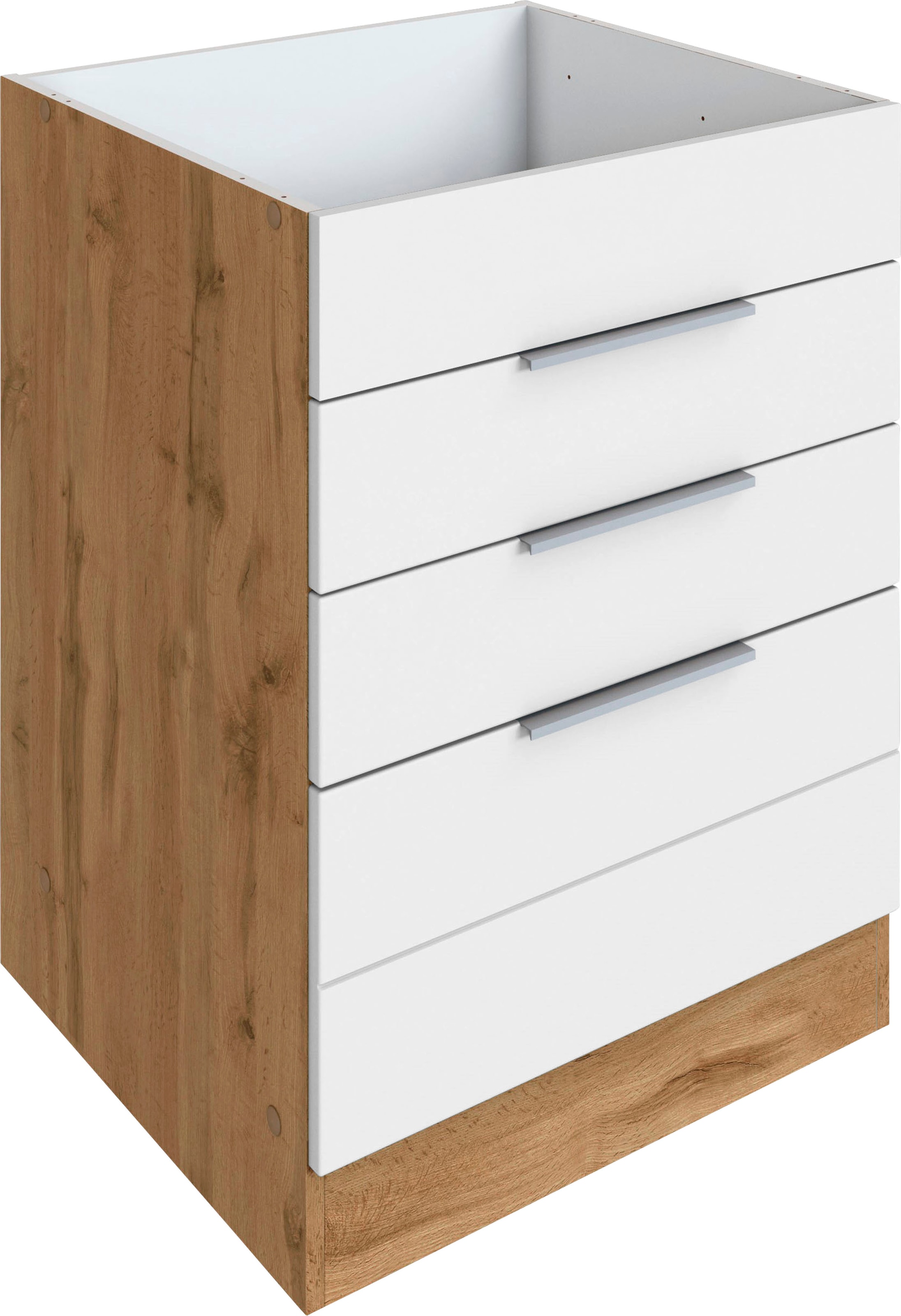 KOCHSTATION Armoire d'encastrement pour table de cuisson »KS-Luhe« 60 cm de large, façades MDF de haute qualité avec liseré horizontal