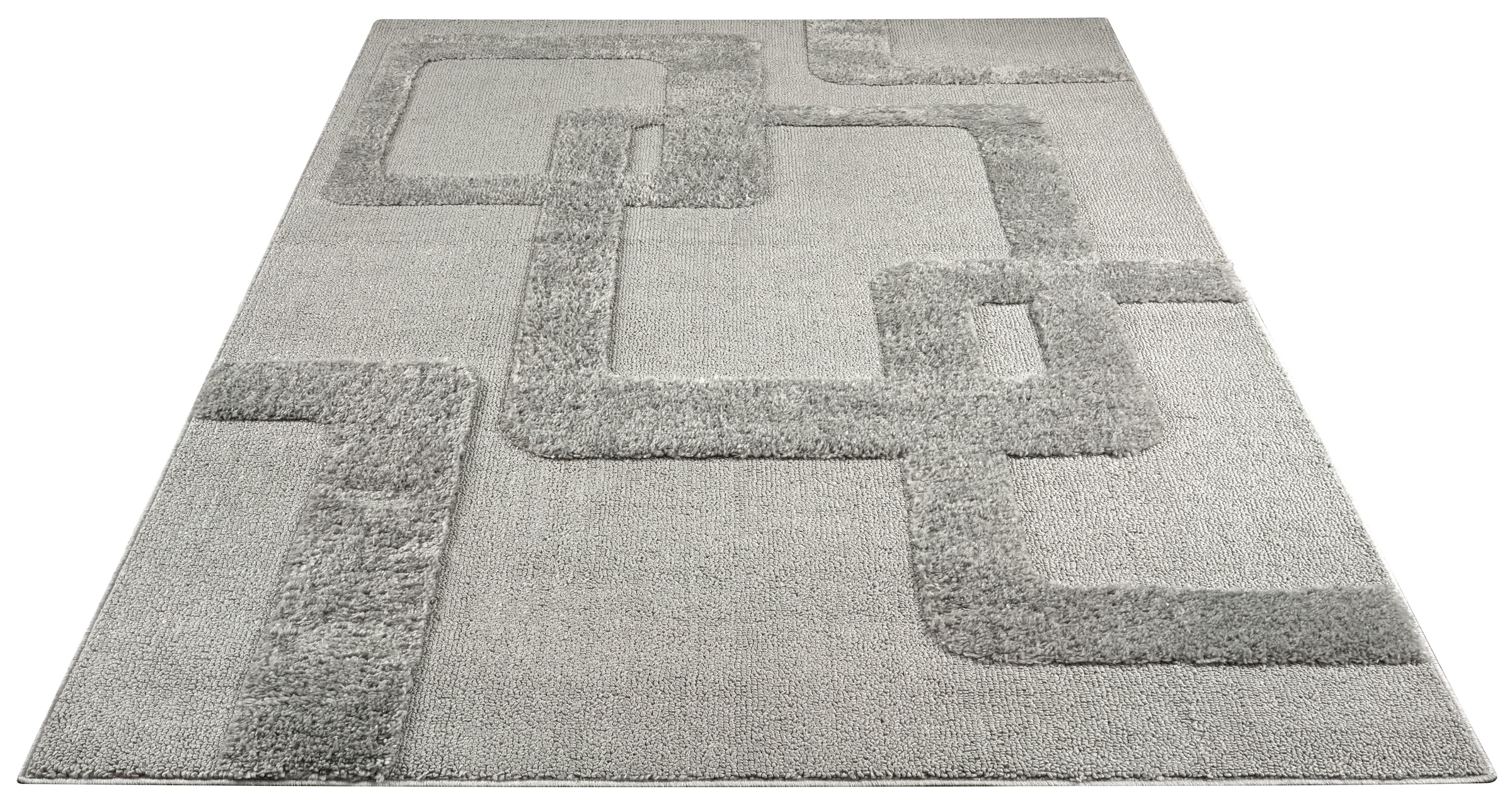 GOODproduct Teppich »Modea, geometrisches Muster, 3D« rechteckig 20 mm Höhe Ton-in-Ton, Hoch-Tief, weich, Wohnzimmer, Schlafzimmer