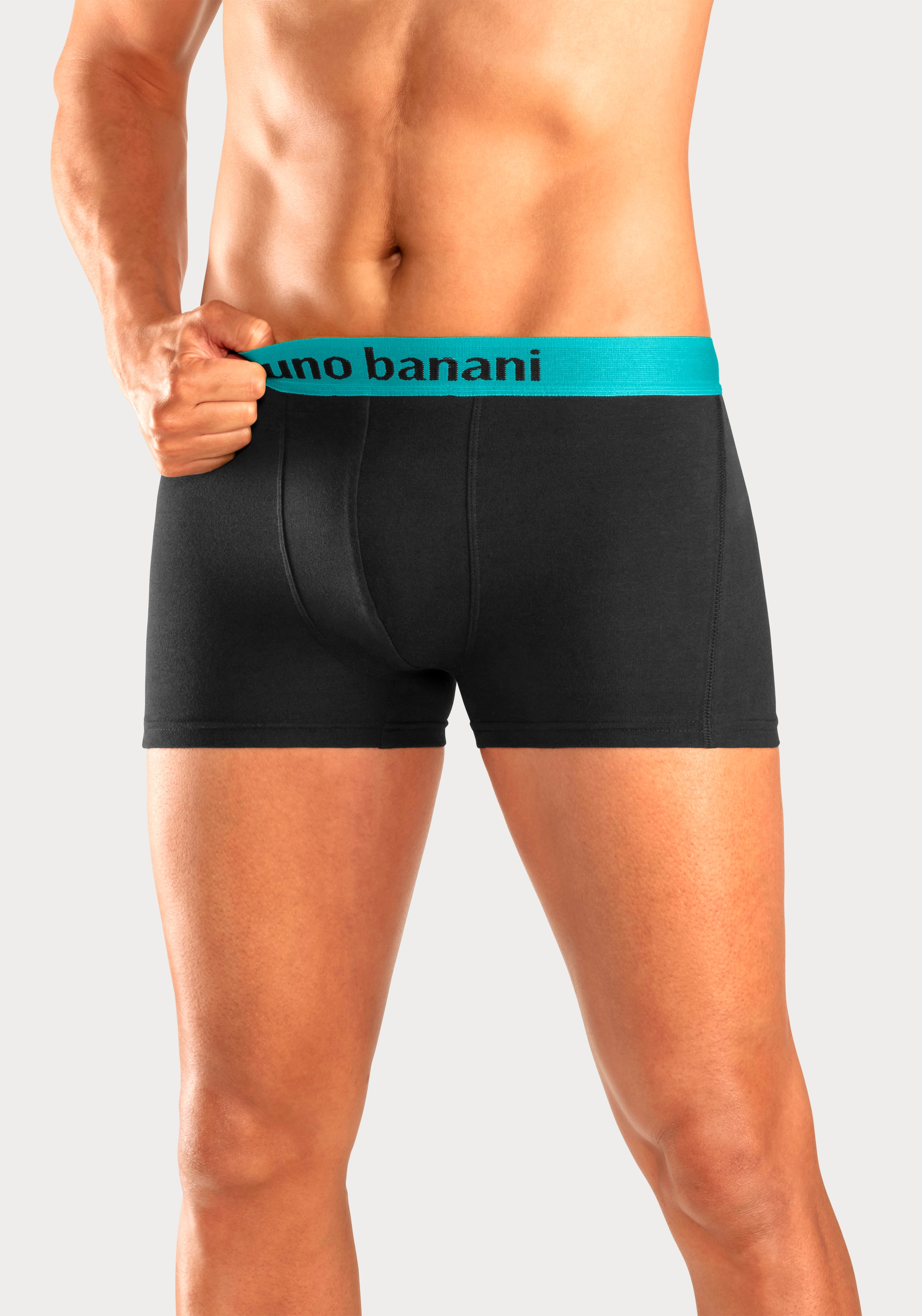 Bruno Banani Boxer »Boxershorts für Herren«, 4 cuis mit farbigen Marken-Schriftzug am Bündchen