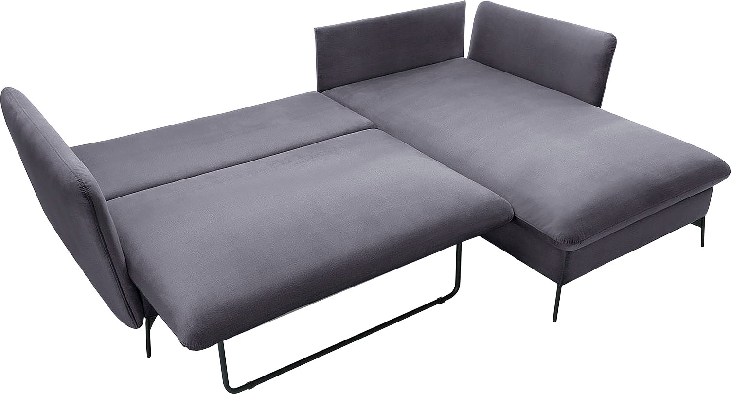 GOODproduct Ecksofa »LIVORNO,258 cm, L-Form,« Schlaffunktion u. Bettkasten (139/224cm), Samt, Struktur, Webstoff