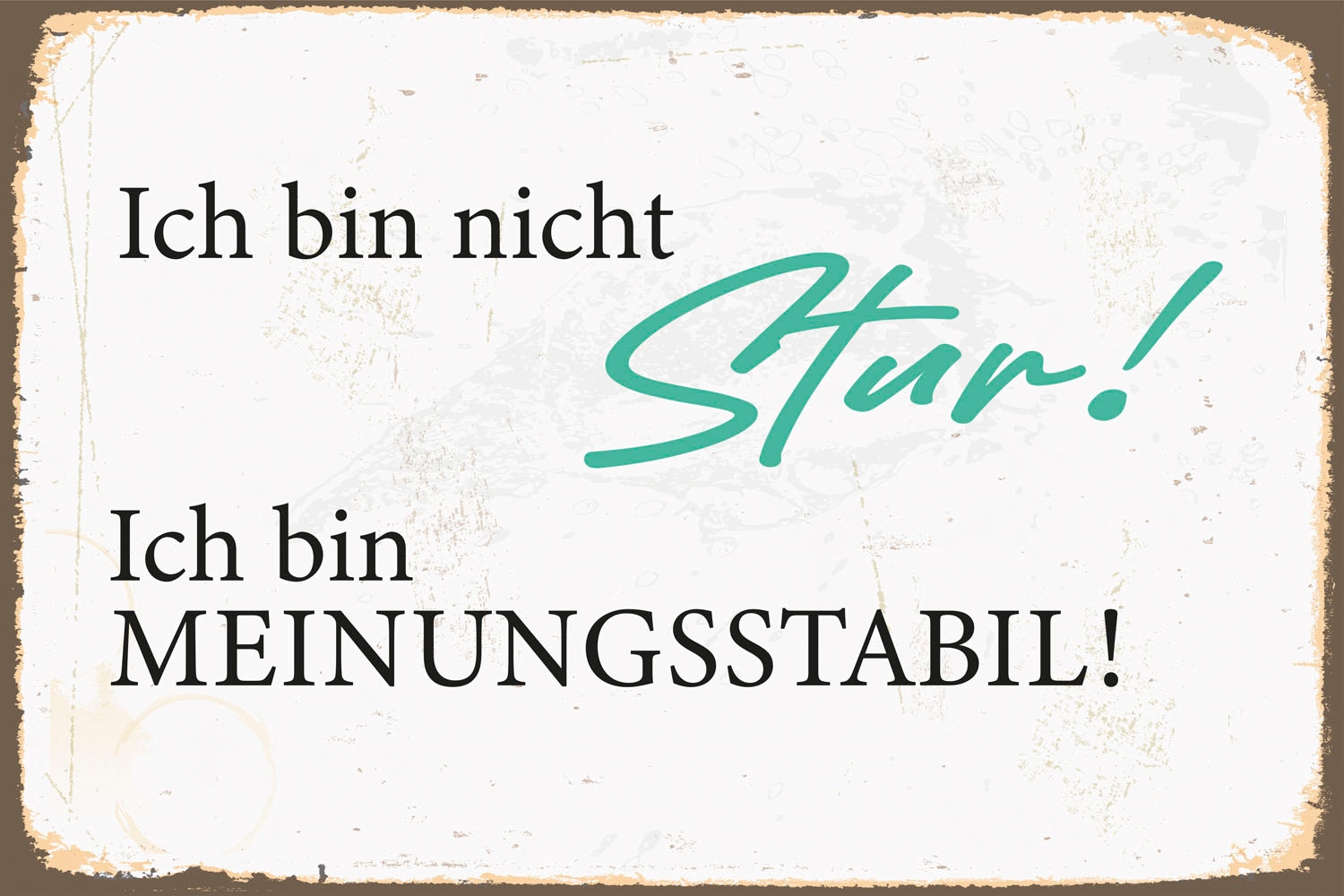 queence Tableau métallique »Meinungsstabil« 1 cuis tlg. Stahlschilder