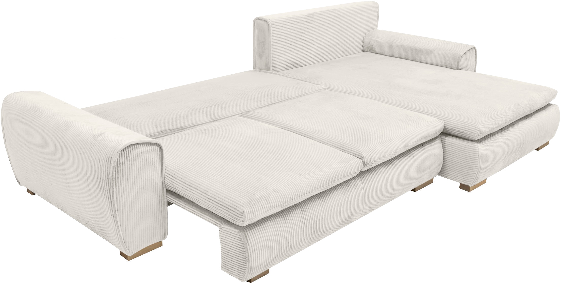 Home affaire Ecksofa »Katja L-Form, B: 325 cm« mit Bettfunktion, Bettkasten & 4 Zierkissen