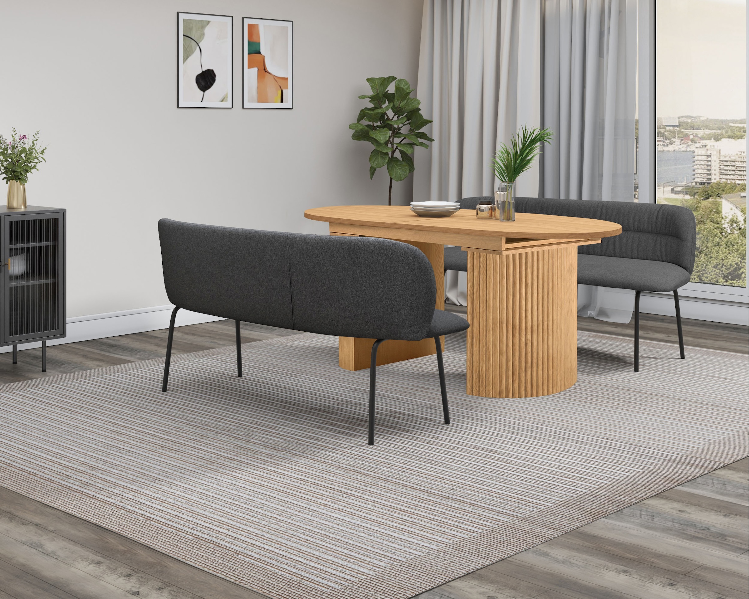 GOODproduct Esstisch »Gartempe« ausziehbar 160-210 cm, Synchronauszug, inkl Einlegeplatte, Breite 90cm