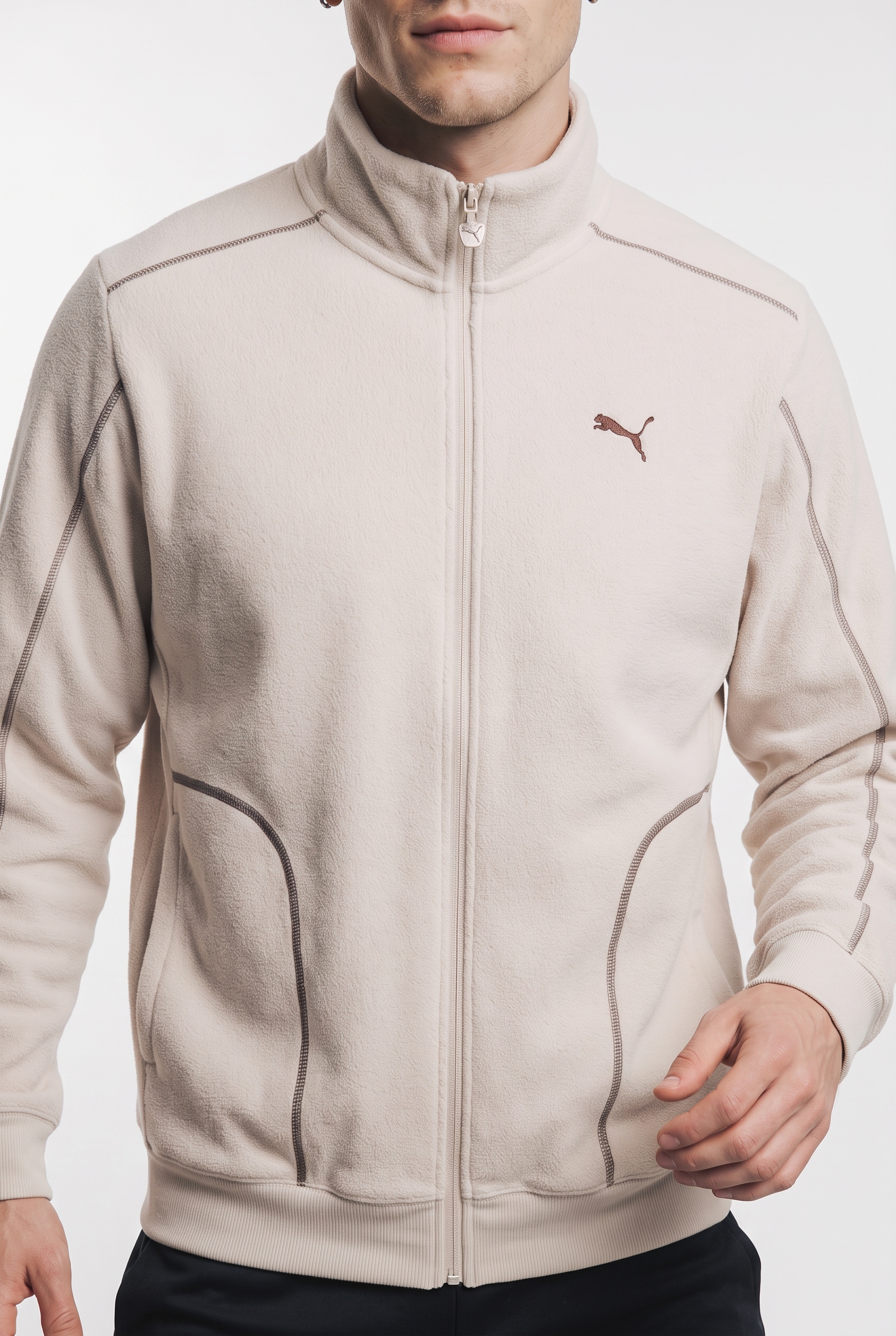 PUMA Veste d'entraînement »ESS ELEVATED RELAXED WINTERIZED TRACK JACKET« sans capuche avec poches fendues, coupe décontractée
