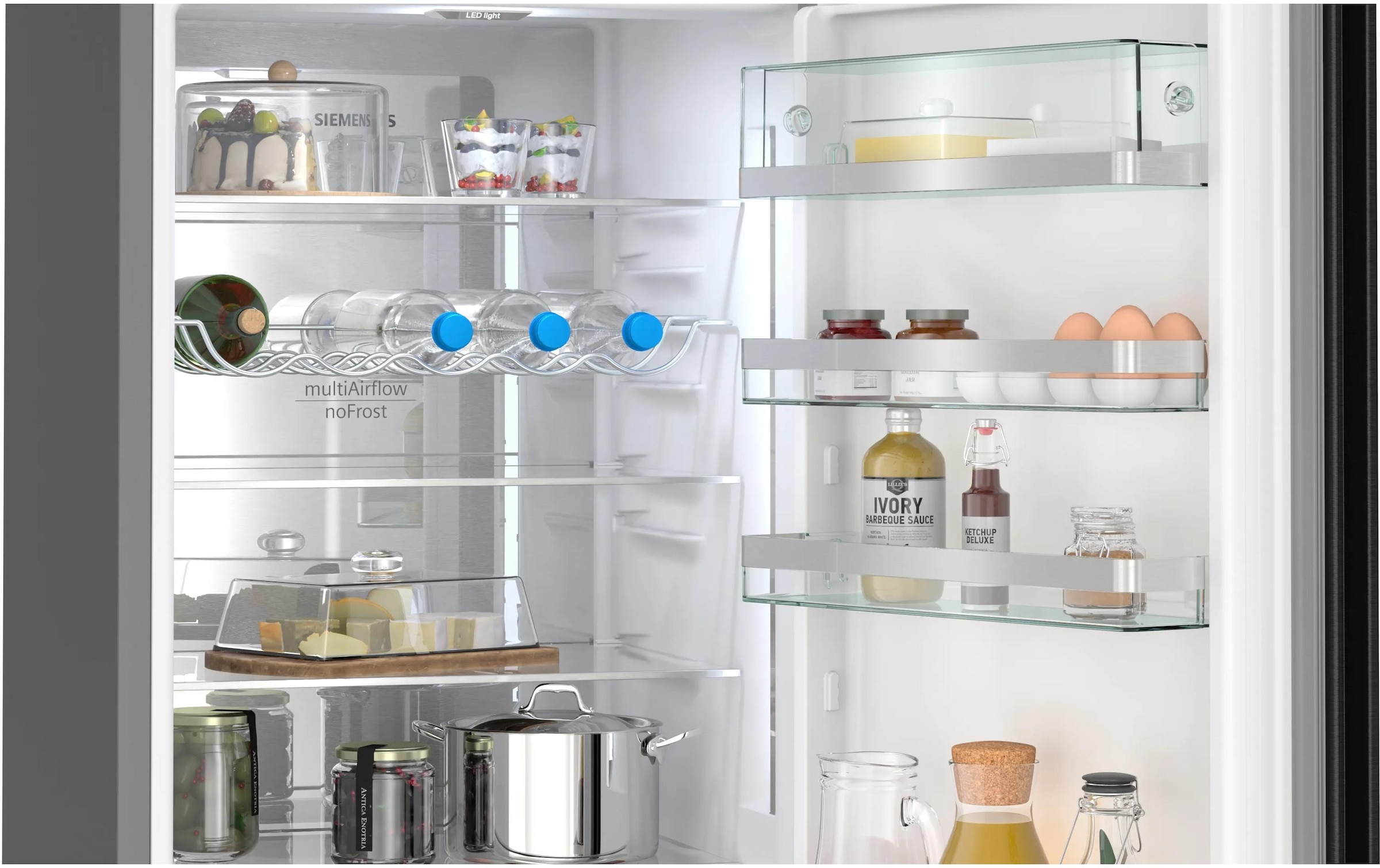 SIEMENS Combiné réfrigérateur/congélateur iQ700 »KG39NSBBF« 203 cm hoch 60 cm breit Elegantes Design in mattem Schwarz und kein Abtauen dank Total noFrost