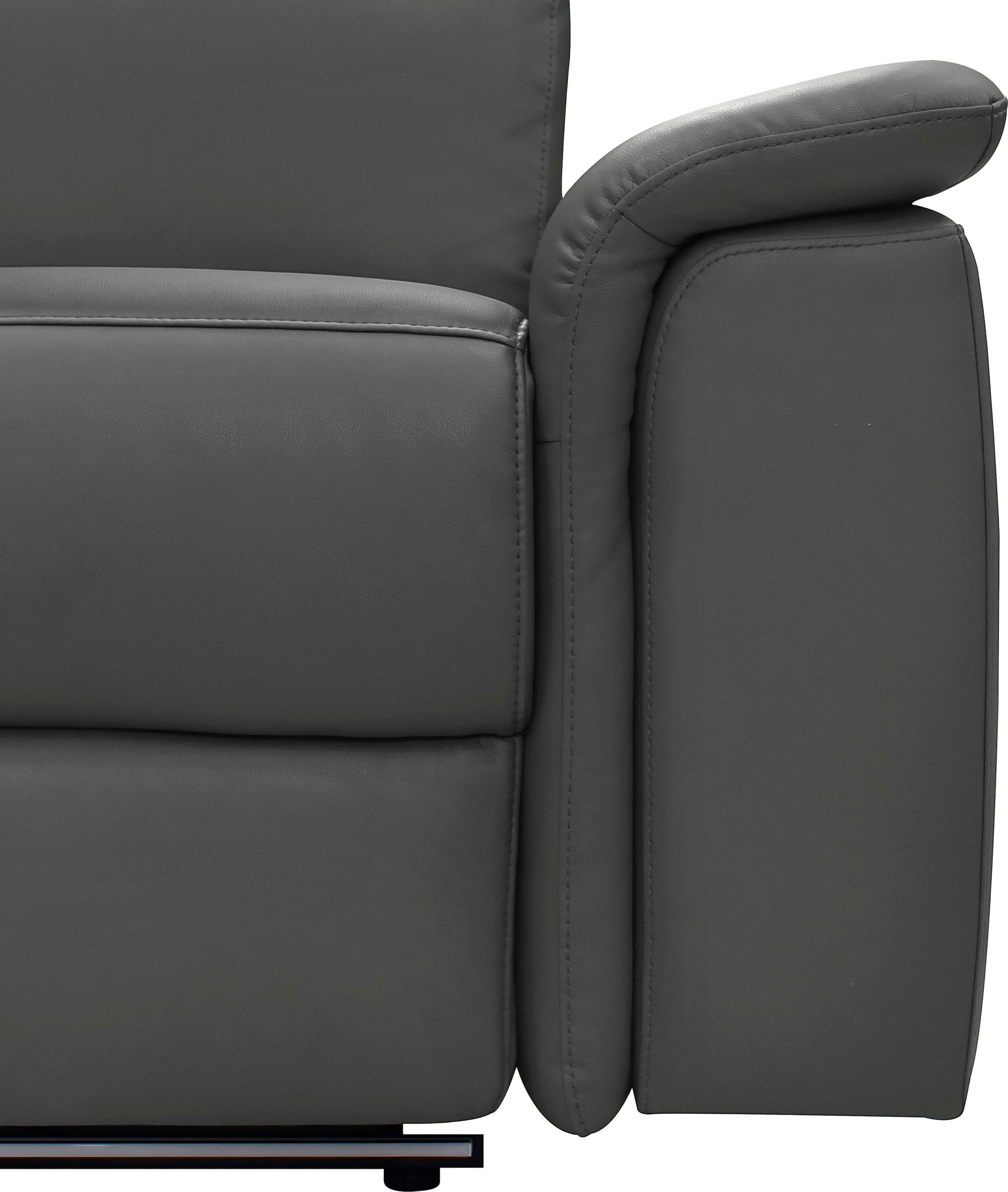 Home affaire Canapé d'angle »Pareli, L-Form, 259cm,m. Recamiere, Echtleder, Kunstleder, Webstoff« man. o. elektr. Relaxfunktion, USB/Kopfteilverstellg u. LED