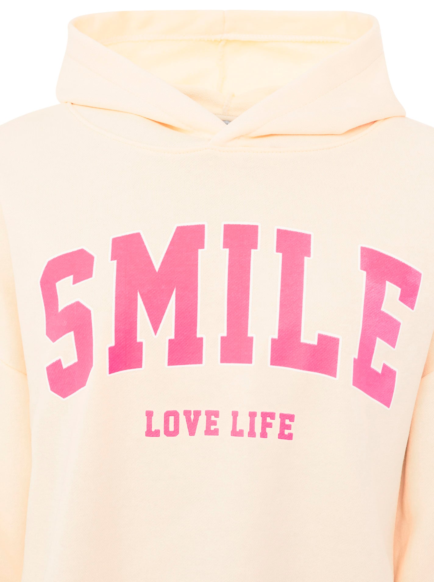 Zwillingsherz Hoodie »"Smile"«, capuche, manches longues, poignets élastiques, grand imprimé néon,
