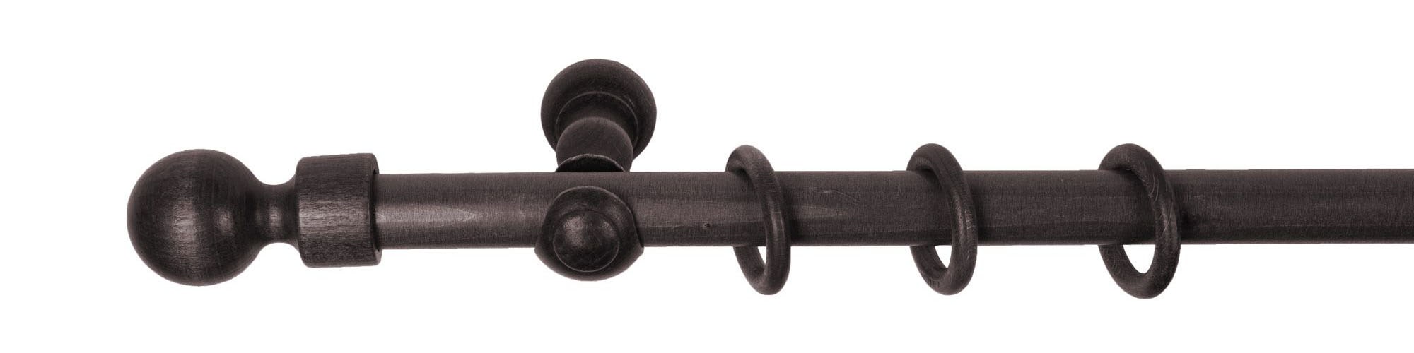 SN DECO GROUP Gardinenstange »Giro« 1 läufig-läufig Fixmass 28 mm, Holz, verschiedenen Längen und Farbe, Komplettset