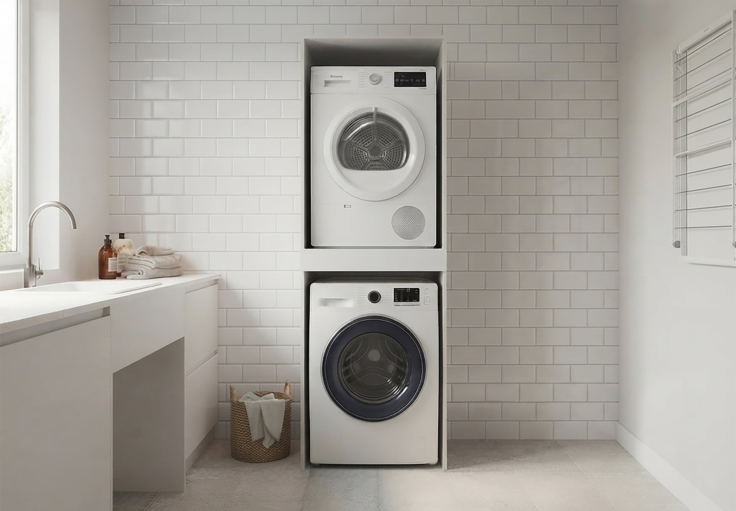 KOCHSTATION Armoire pour machine à laver »KS-Linda« largeur 67 cm, parois de 25 mm d'épaisseur, tablette extensible