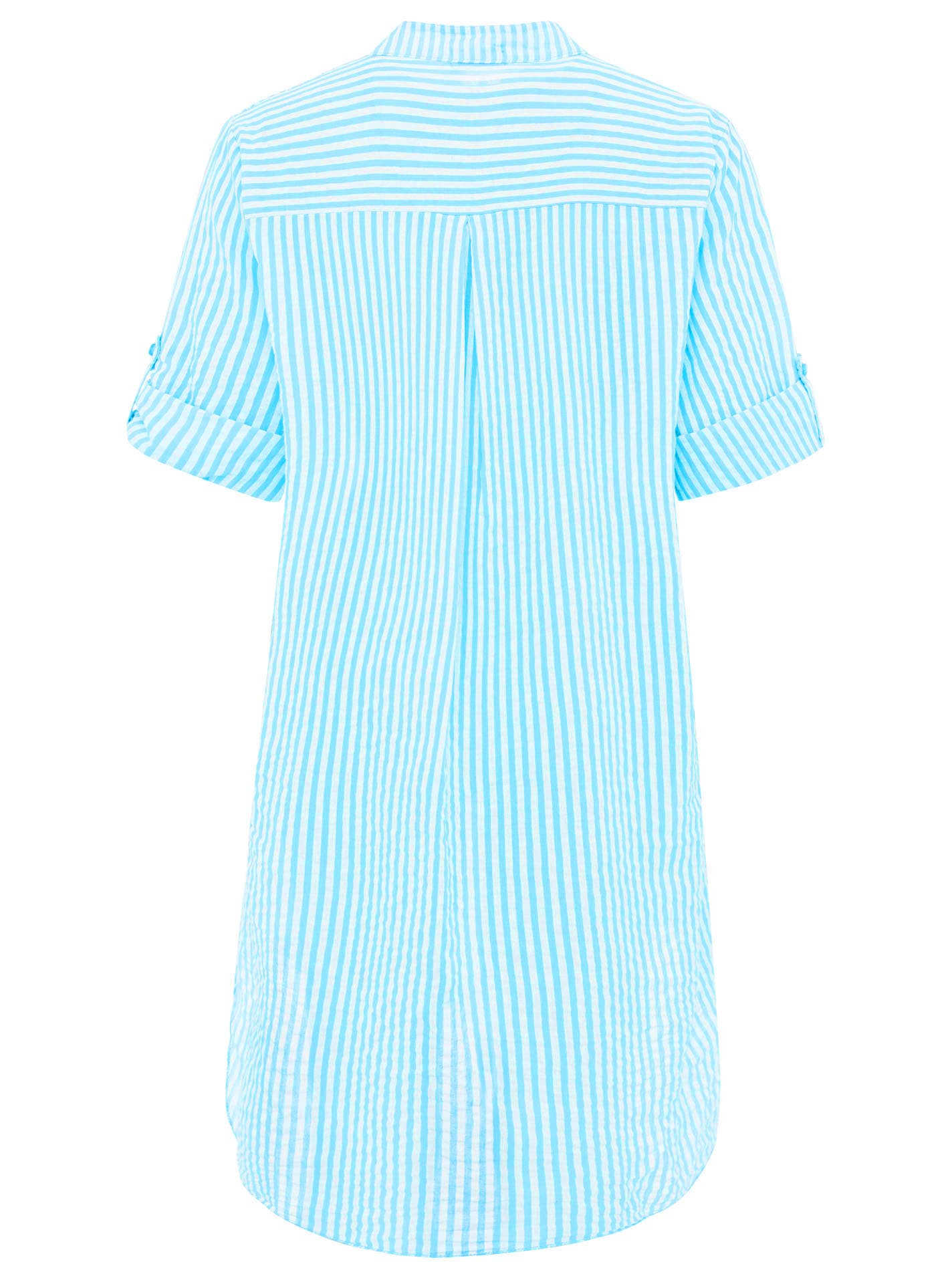 Zwillingsherz Chemisier long »"Kida"« One Size, Streifen, Knopfleiste, Brusttaschen, 3/4-Arm